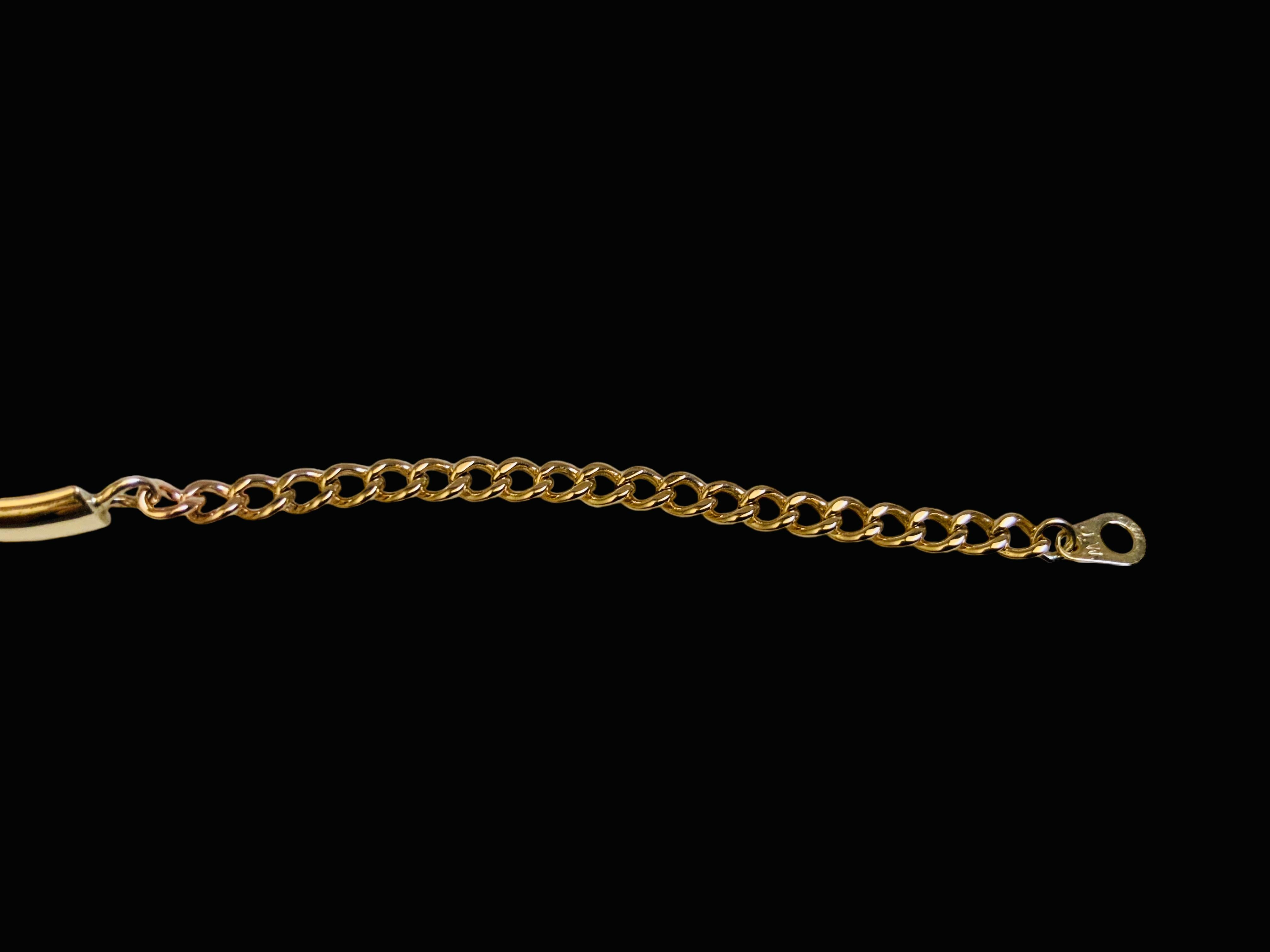 14K Gold Bar Link ID Bracelet For Sale 7