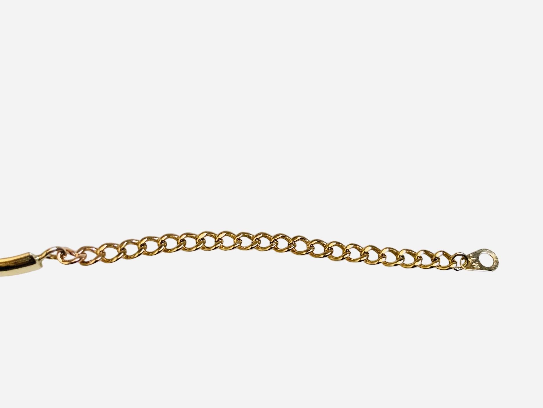 14K Gold Bar Link ID Bracelet In Good Condition For Sale In Guaynabo, PR