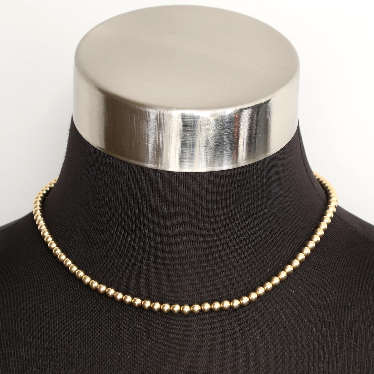 14k gold beaded necklace
