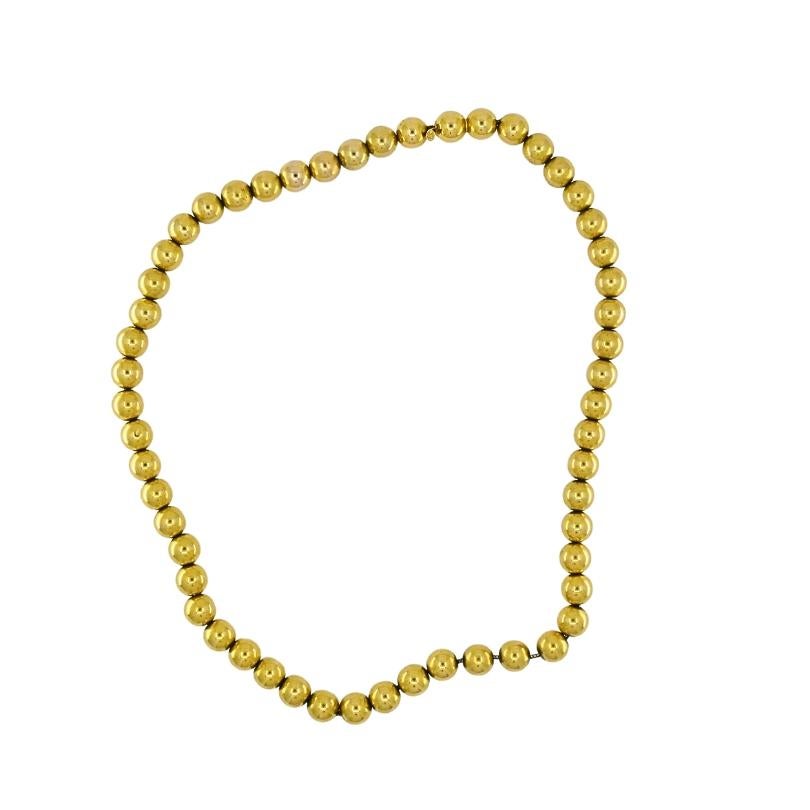 Women's 14k Gold Bead Necklace Vintage Jewelry For Sale