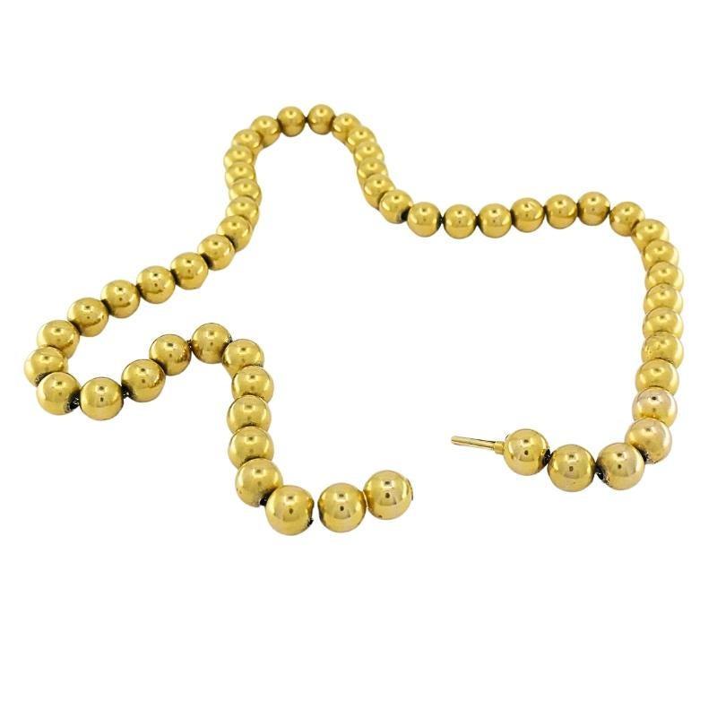 14k Gold Bead Necklace Vintage Jewelry For Sale 1
