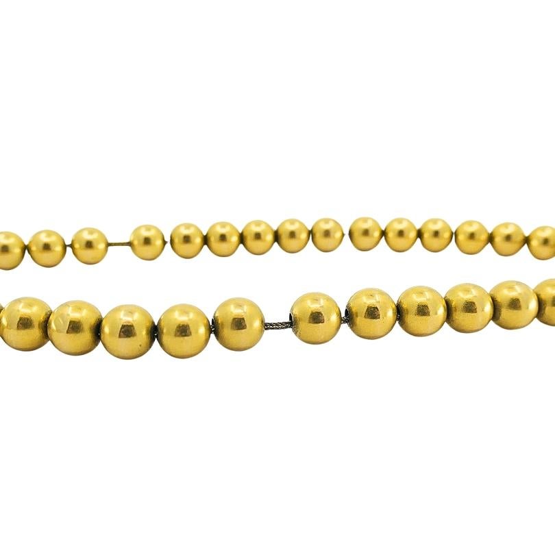14k Gold Bead Necklace Vintage Jewelry For Sale 2