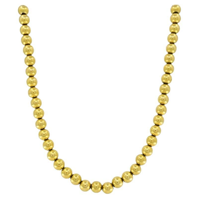 14k Gold Bead Necklace Vintage Jewelry