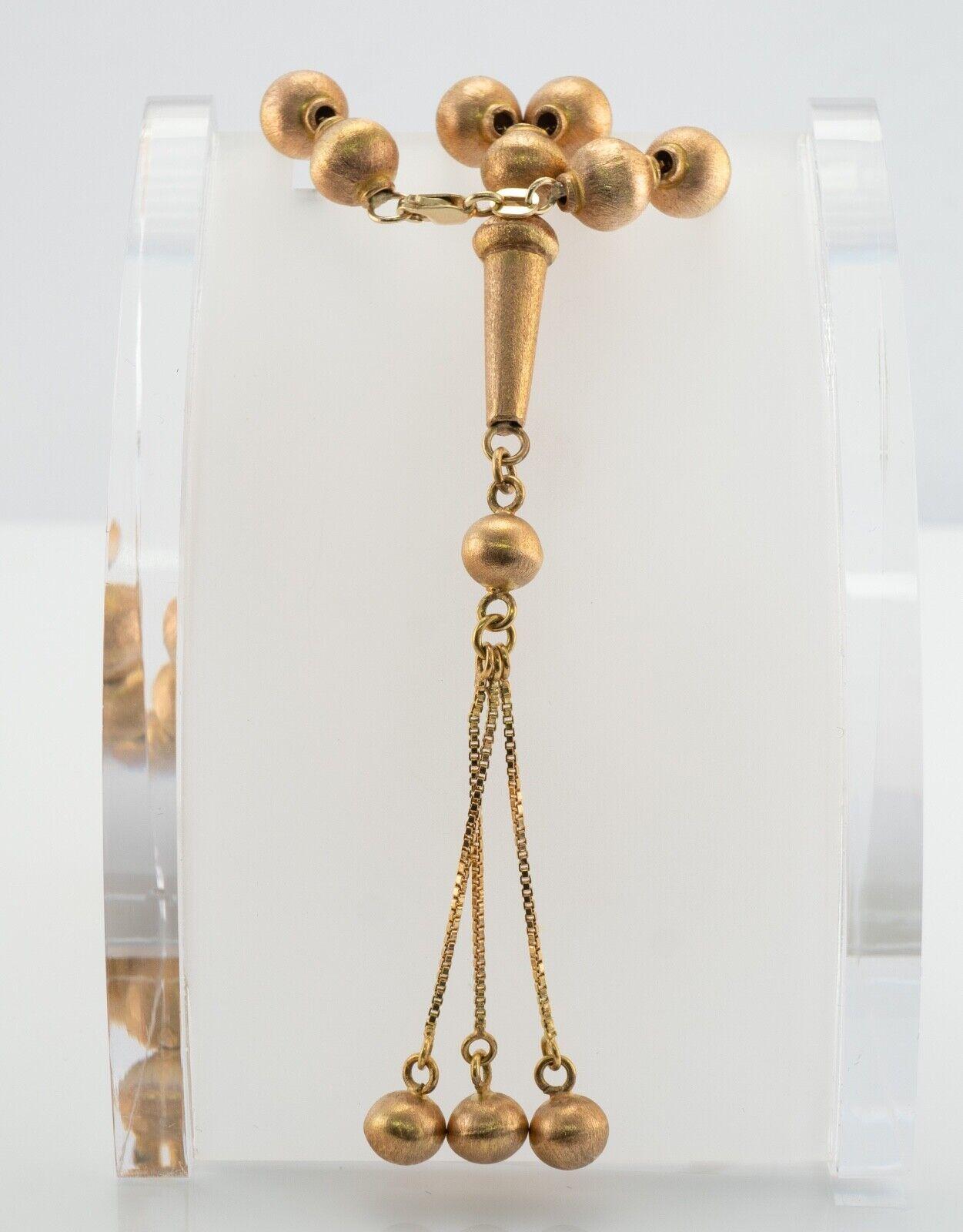 14K Gold Perlen Halskette Gold Perlen Quasten im Zustand „Gut“ im Angebot in East Brunswick, NJ