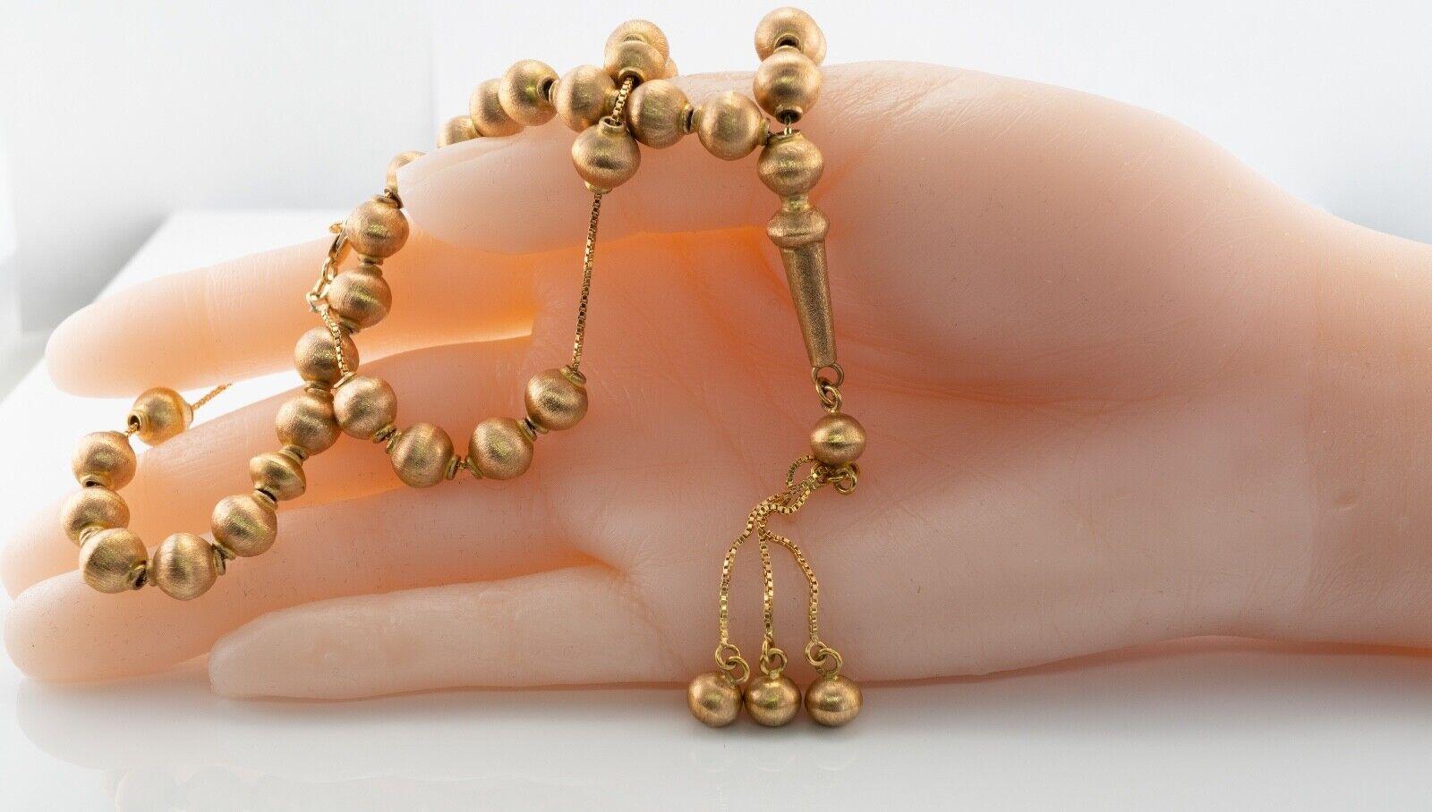 14K Gold Perlen Halskette Gold Perlen Quasten im Angebot 2