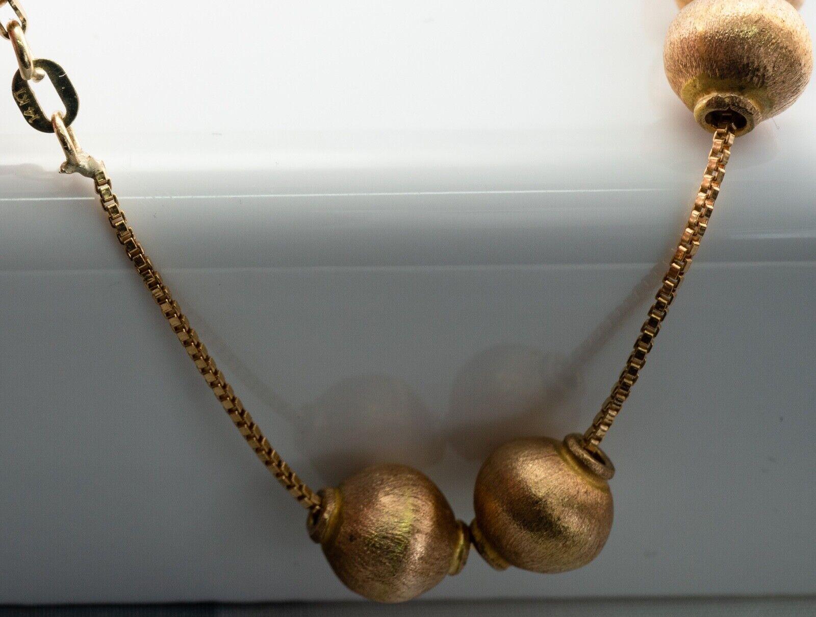 14K Gold Perlen Halskette Gold Perlen Quasten im Angebot 3