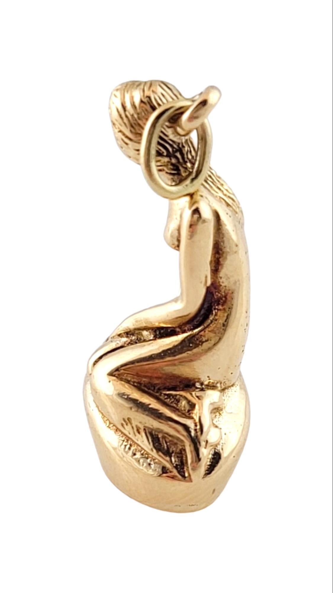  14K Gold Bernard Hertz Denmark Little Mermaid Charm #15185 In Good Condition In Washington Depot, CT