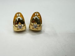 14k Gold Bezel Set Earrings