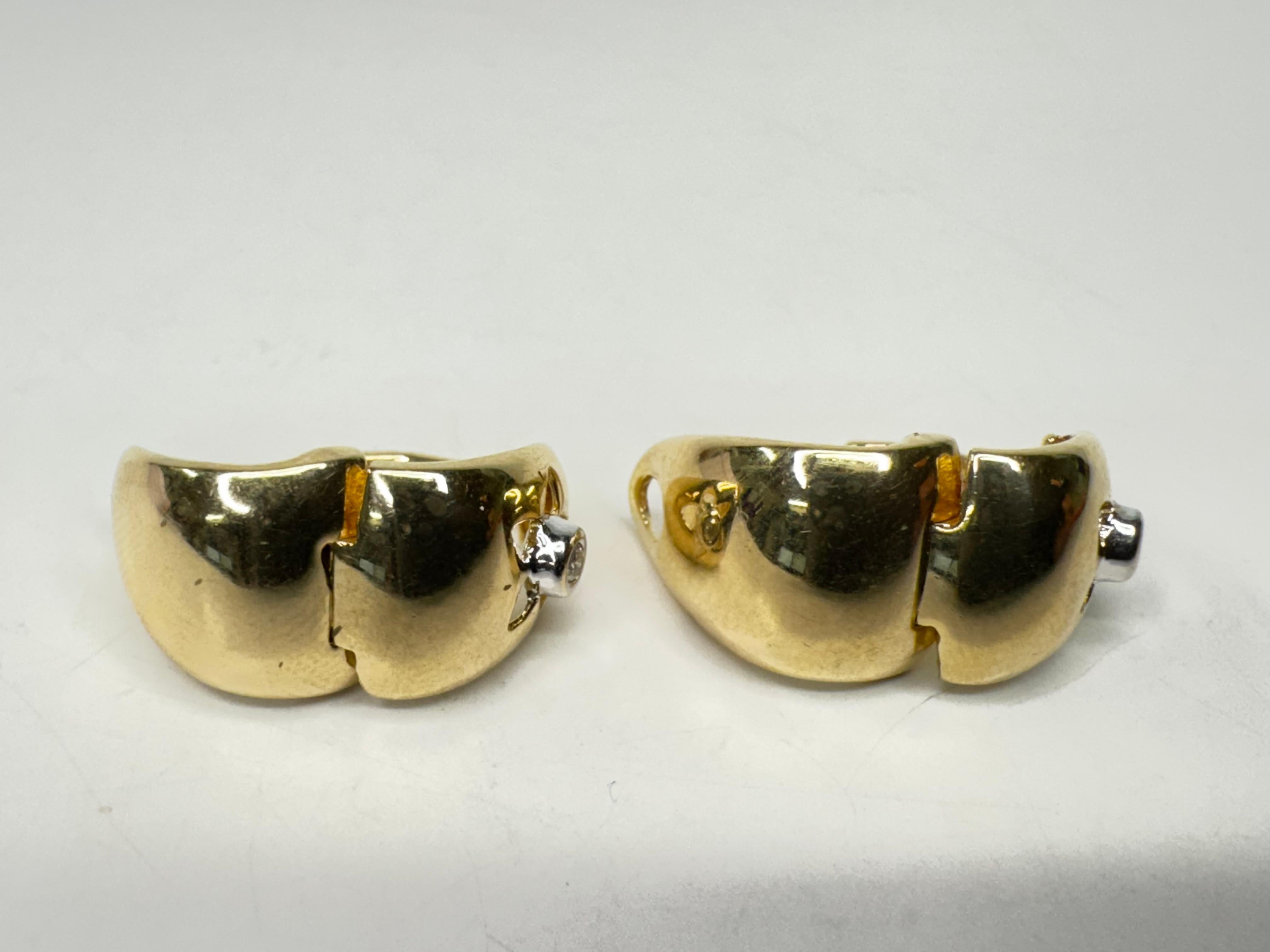 Orecchini con castone in oro 14k In condizioni buone in vendita a Palm Desert, CA