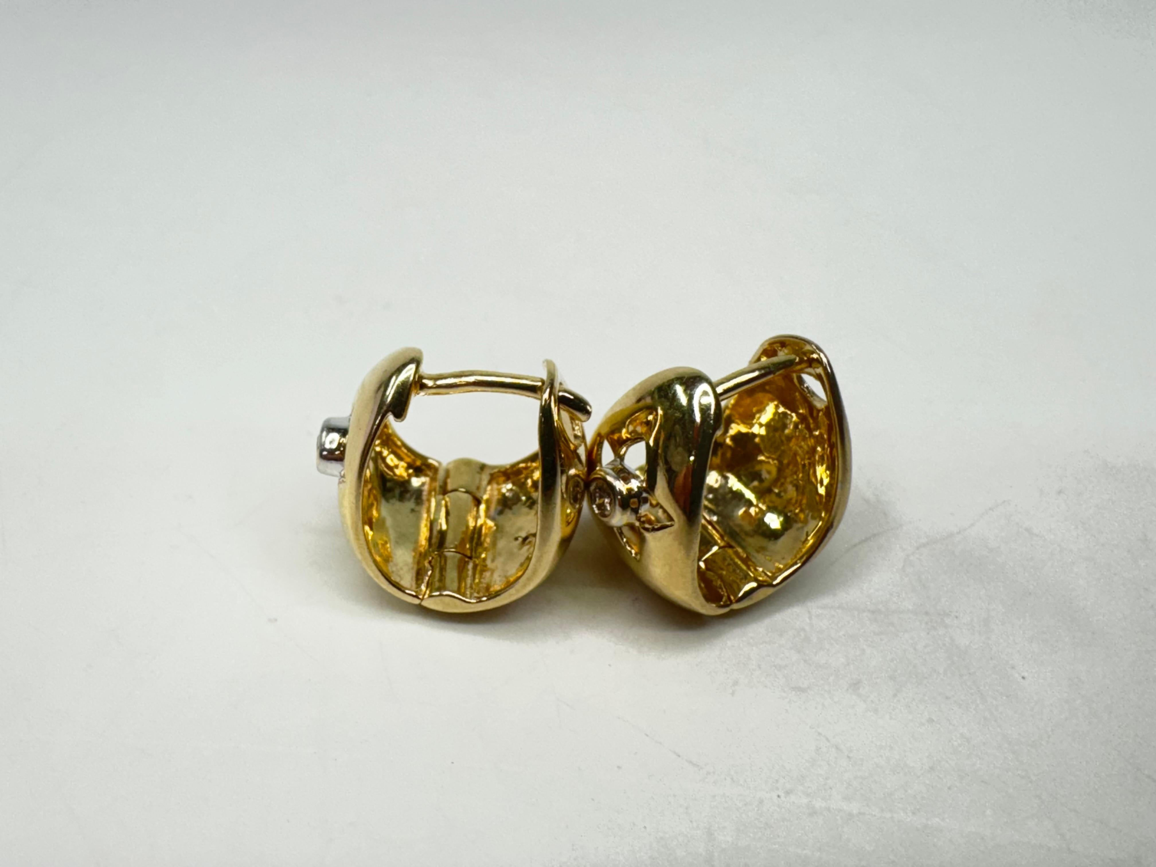 Orecchini con castone in oro 14k in vendita 2