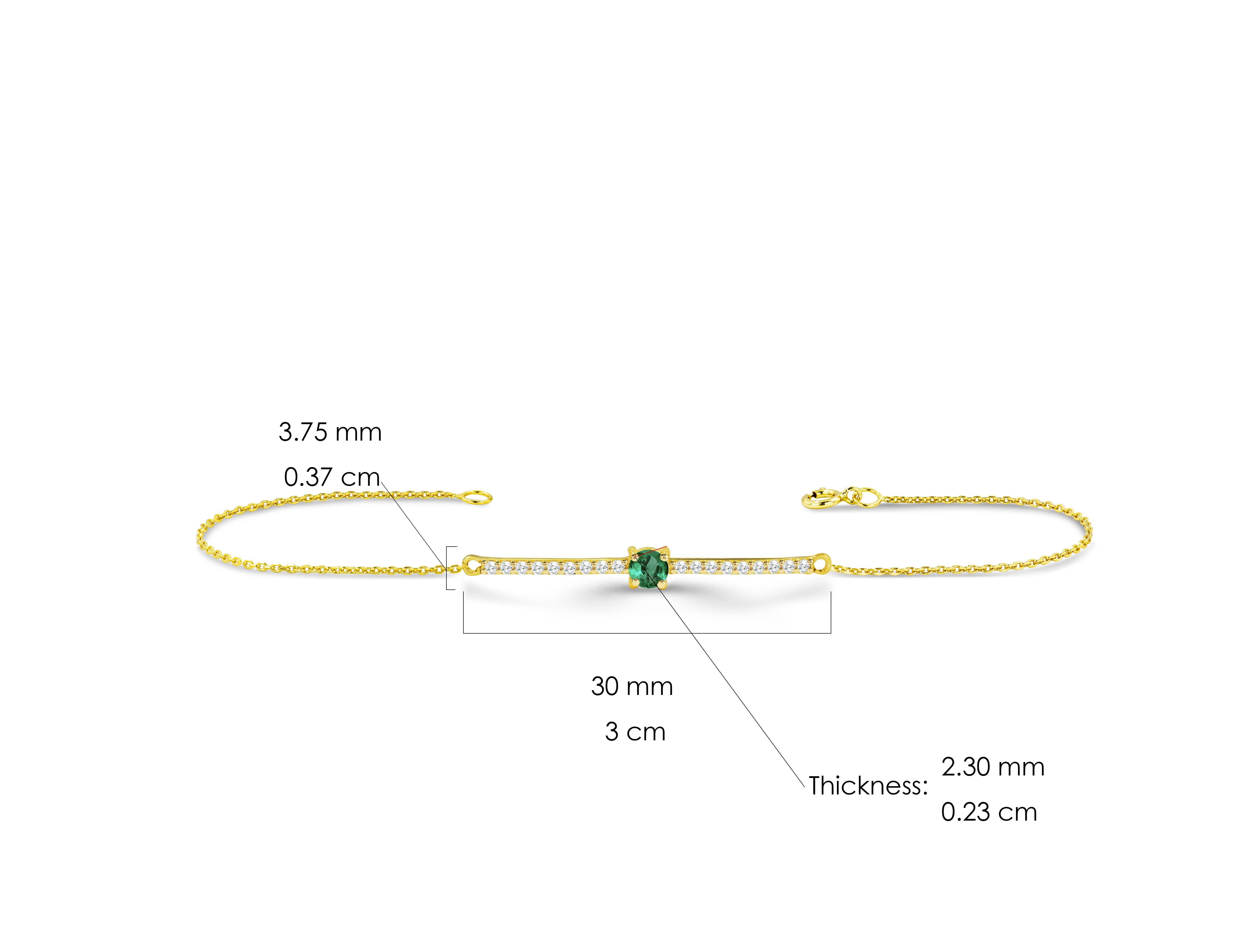 14K Gold Birthstones Armband Schmuck für ihr Smaragd-Rubin-Saphir-Armband im Angebot 2