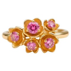 14k Gold blossom pink sakura flower ring 14k Gold blossom pink sakura flower ring