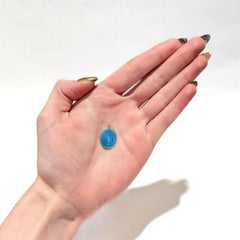 14K Gold & Blue Enamel Religious Christian 'Miraculous Medal' Charm / Pendant