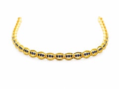 Bracciale moderno in oro 14K con zaffiro blu da 2,40 carati Bracciale con zaffiro blu da 7,5 pollici