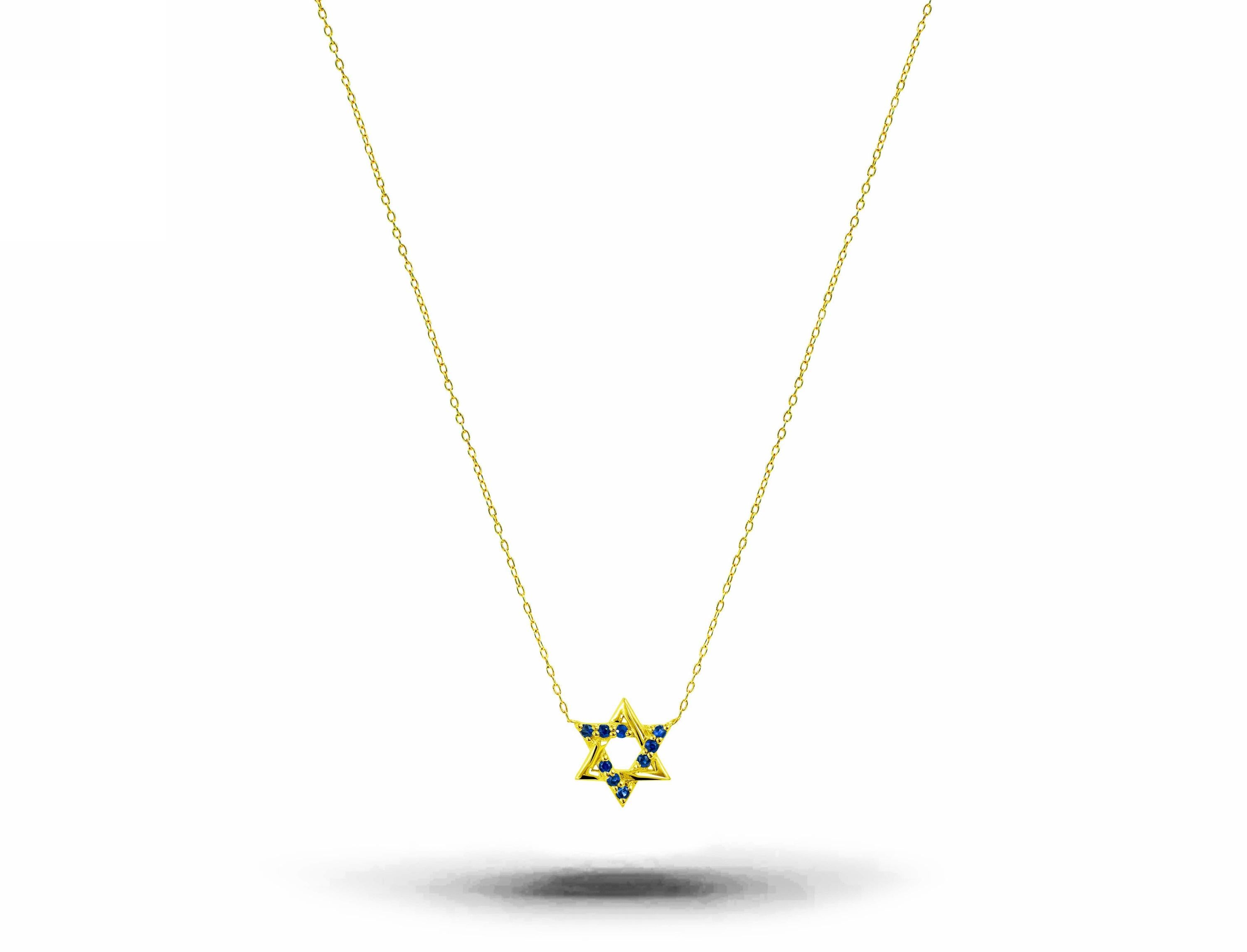 18k gold star of david pendant