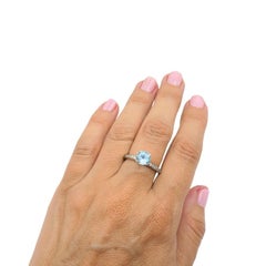14k Gold Blue Topaz Diamond Accent Ring