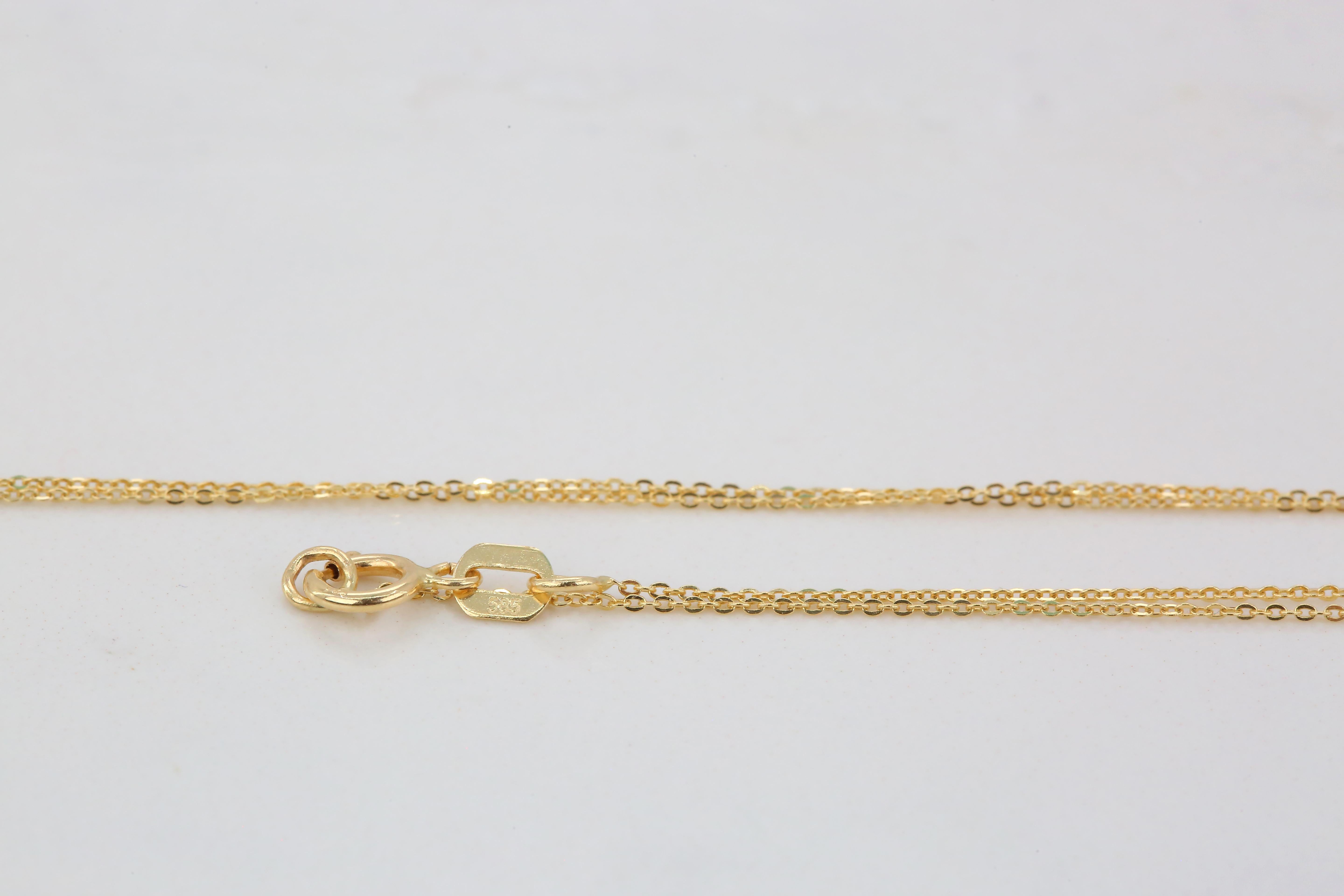 Women's 14K Gold Blueberry Necklace, Enamel Fruit Necklace For Sale