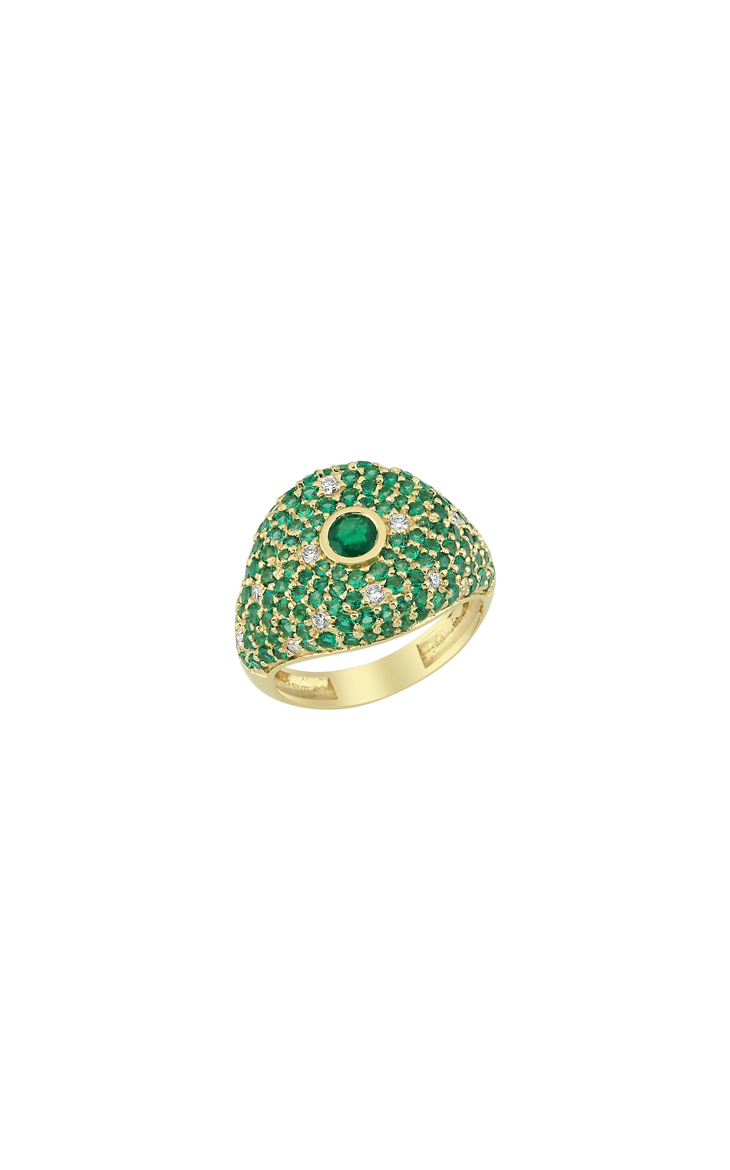 For Sale:  14k Gold BonBon Ring with 0.19 ct Diamond, 1.38 ct Tsavorite & 0.14 ct Emerald 5
