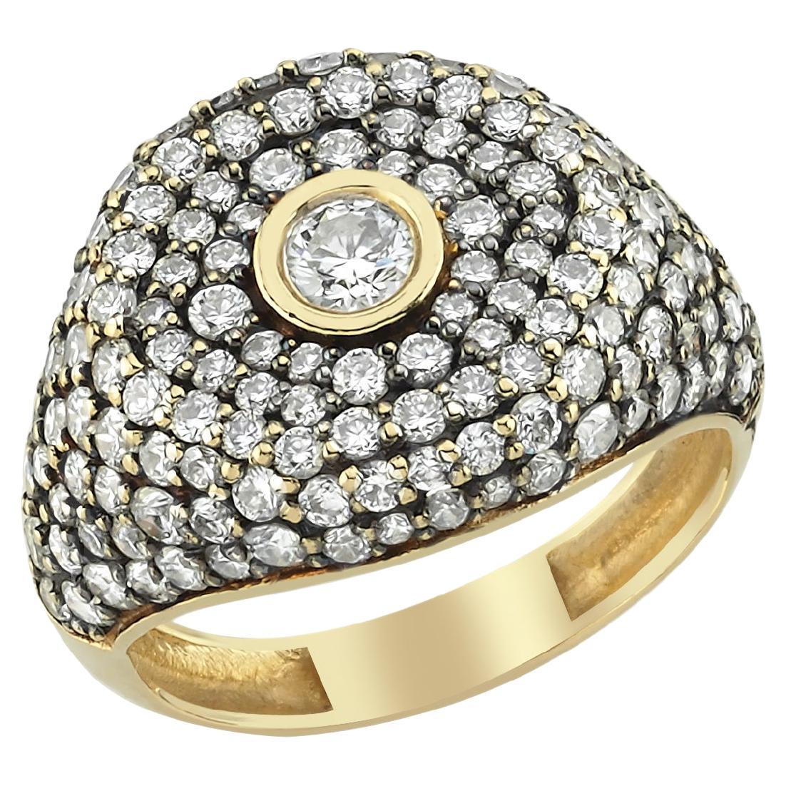 14k Gold BonBon Ring with 1.76 ct Diamond