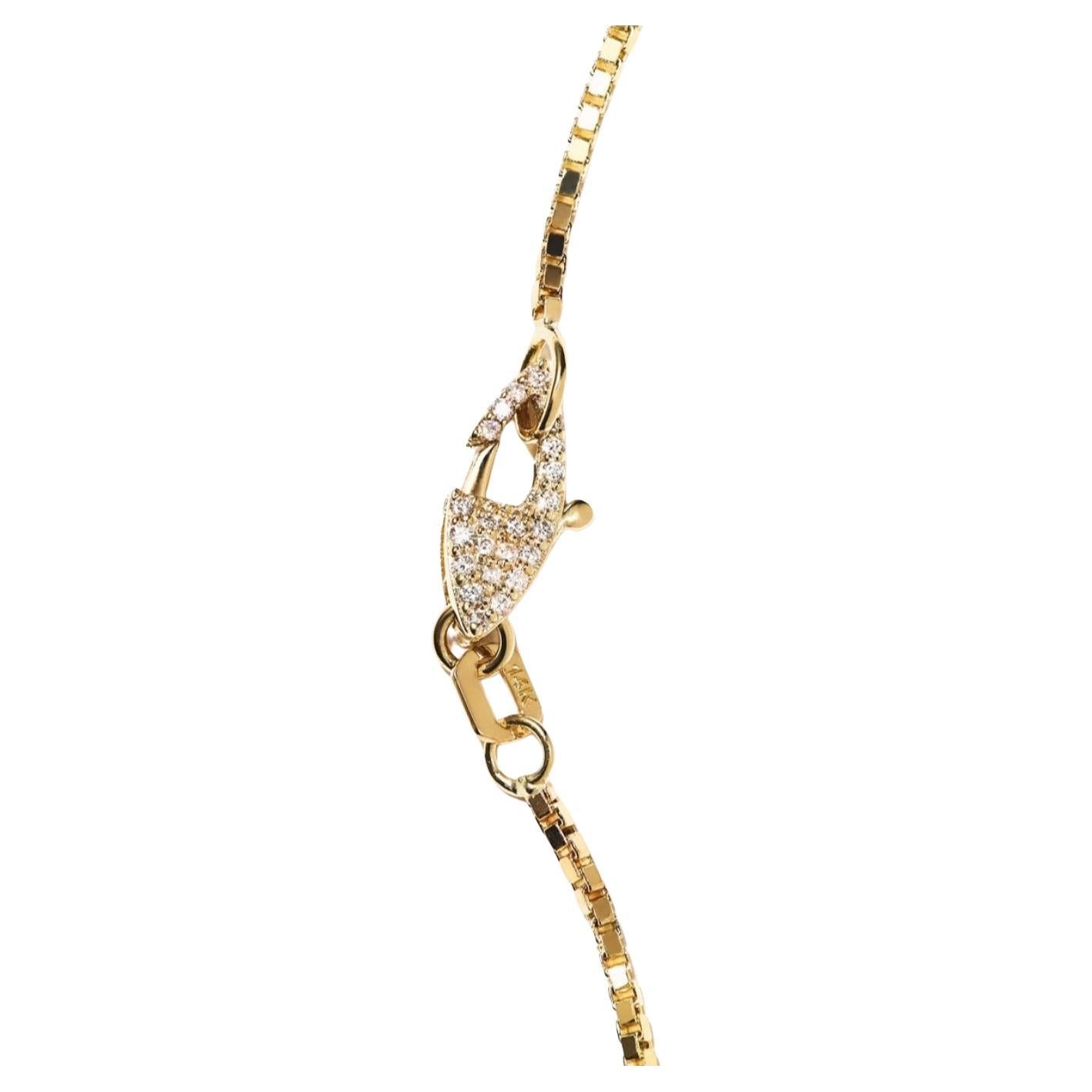 14k Gold Box Chain with Custom Double-Sided Diamond Clasp