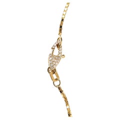 14k Gold Box Chain with Custom Double-Sided Diamond Clasp