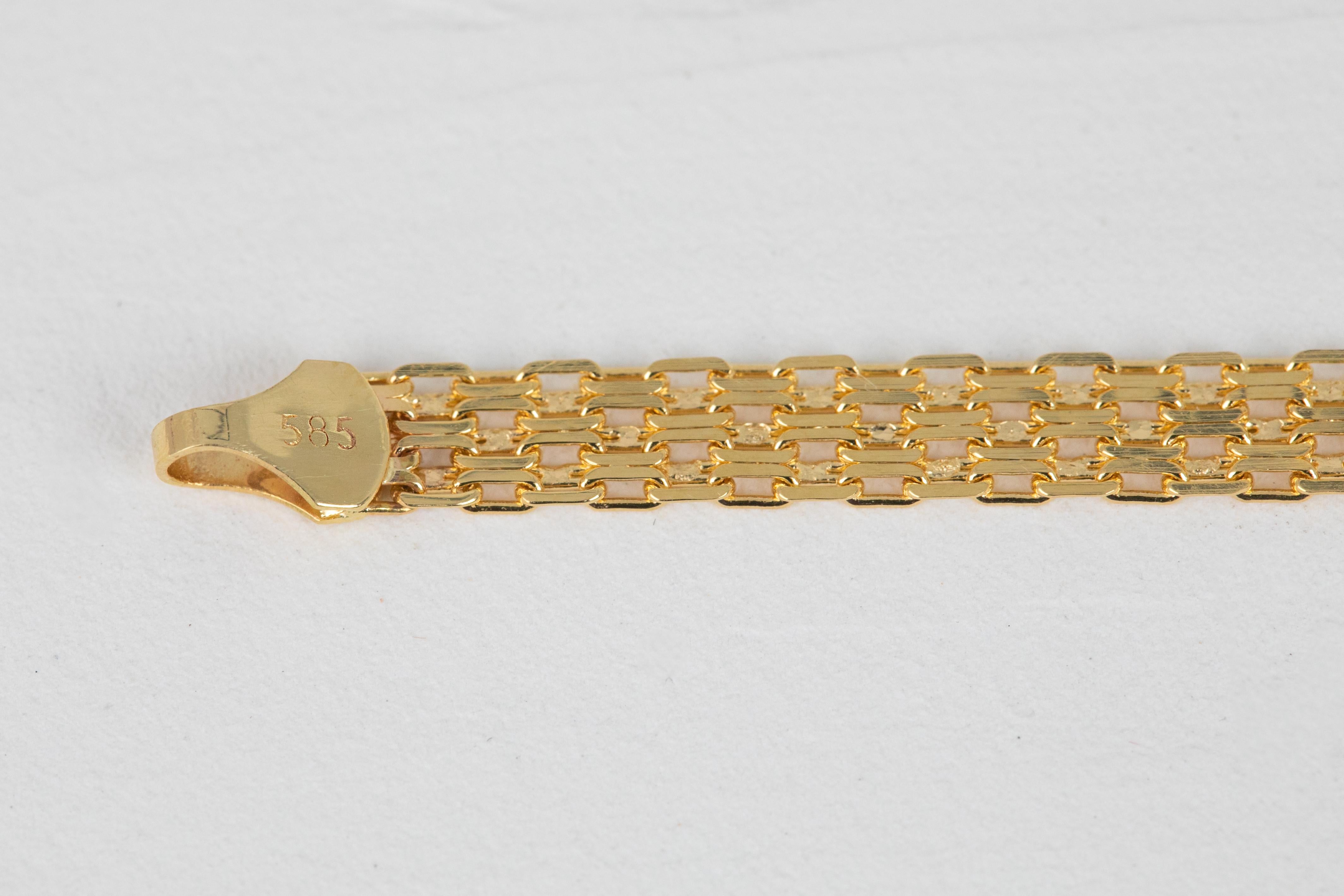 14k Gold Bracelet Bismark Chain Model Bracelet For Sale 1