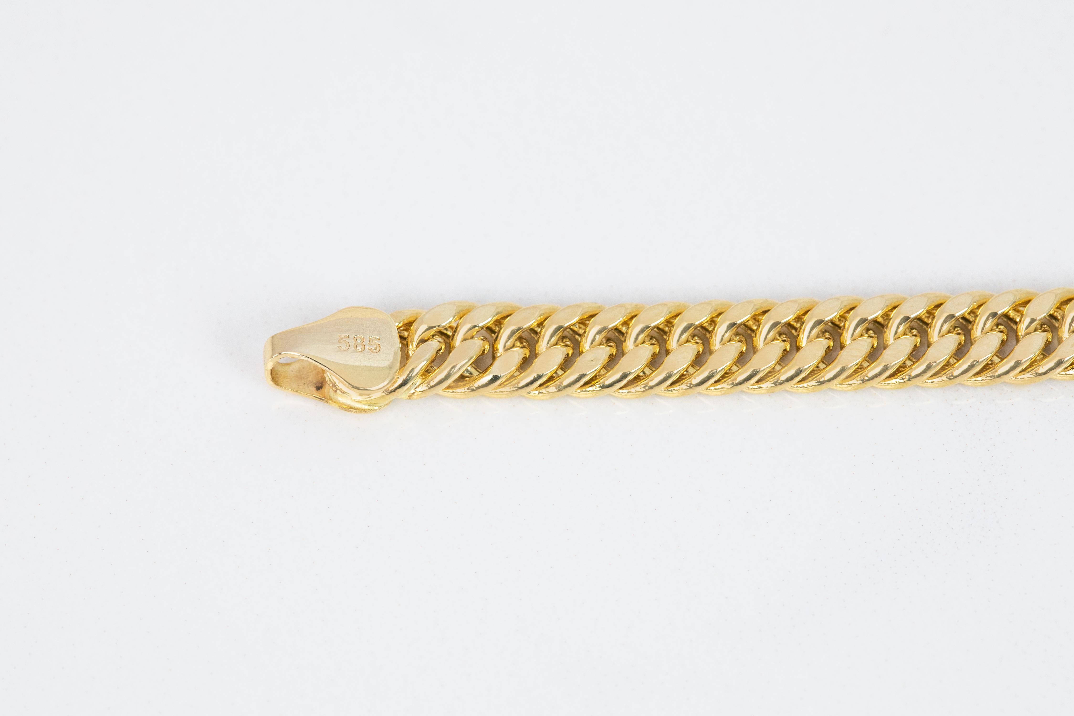 14k Gold Bracelet Cuban Link Gourmet Chain Bracelet For Sale 1