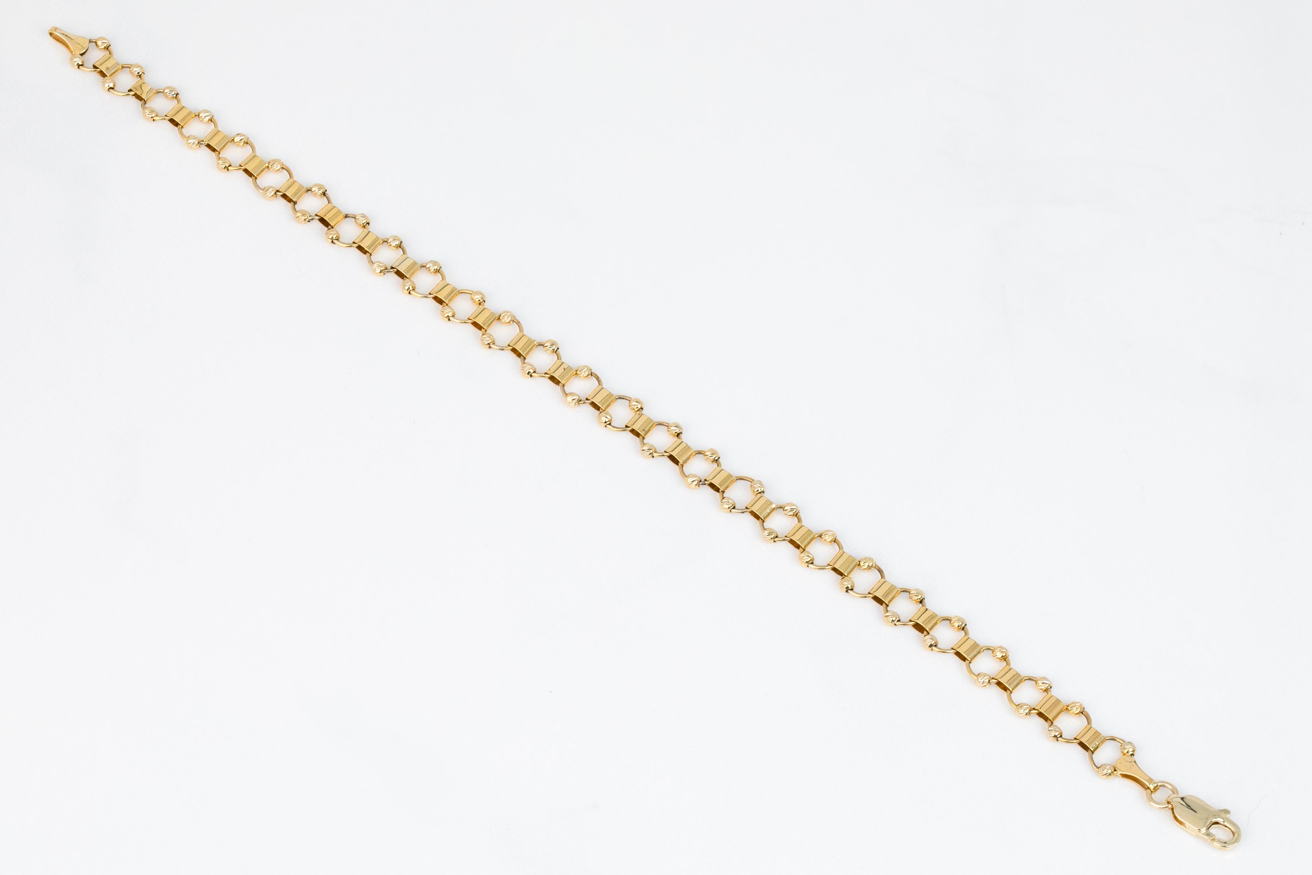 Women's 14k Gold Bracelet Dorica Ball and Ring Model Bracelet For Sale