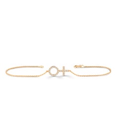 14K Gold 0.18 ct Female Symbol Minimalist Bracelet