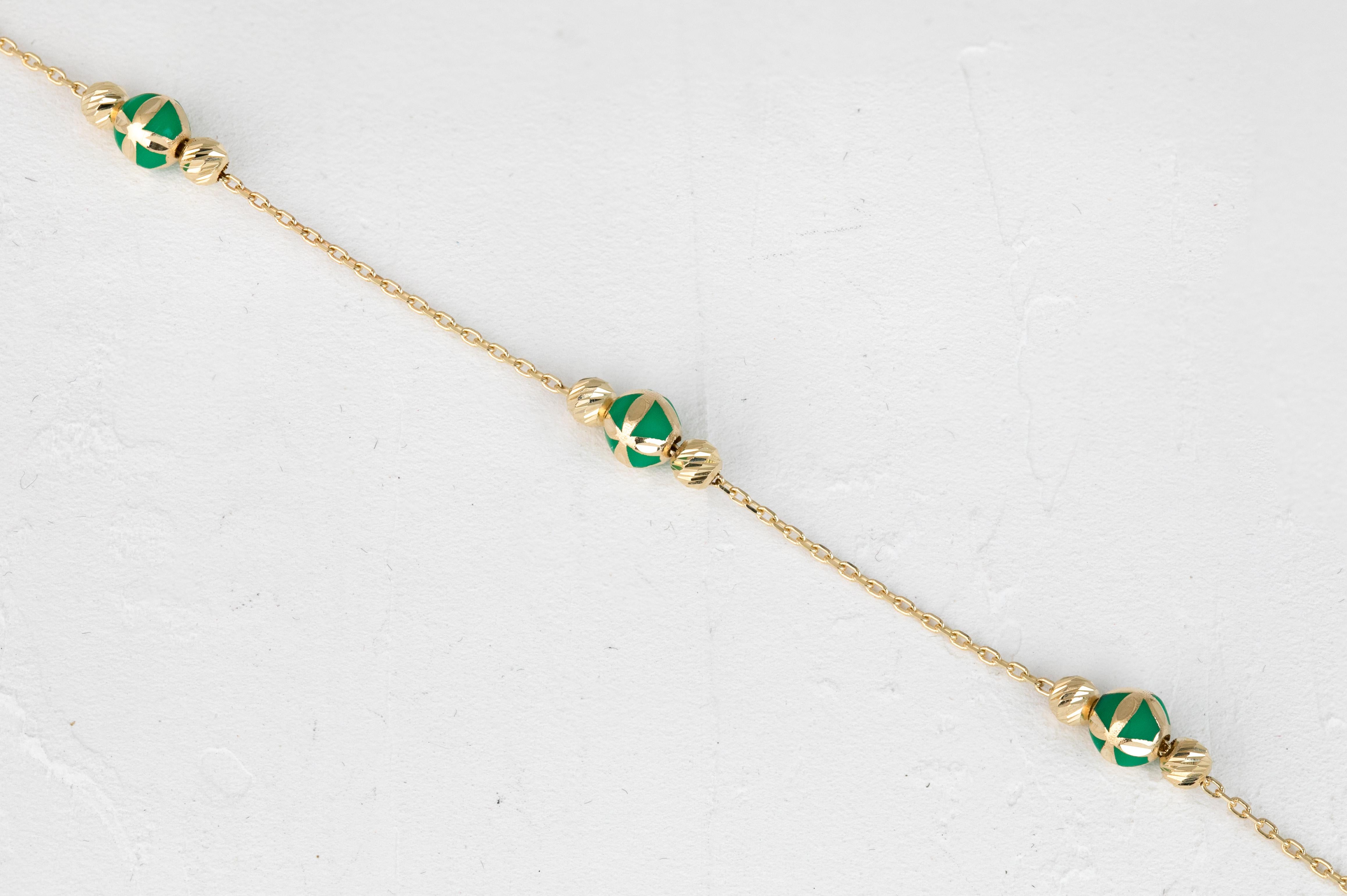 14K Goldarmband Grün emailliert und Dorica Sammlermodell Armband (Zeitgenössisch)