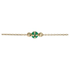 Bracelet en or 14 carats émaillé vert et bracelet de collection Dorica