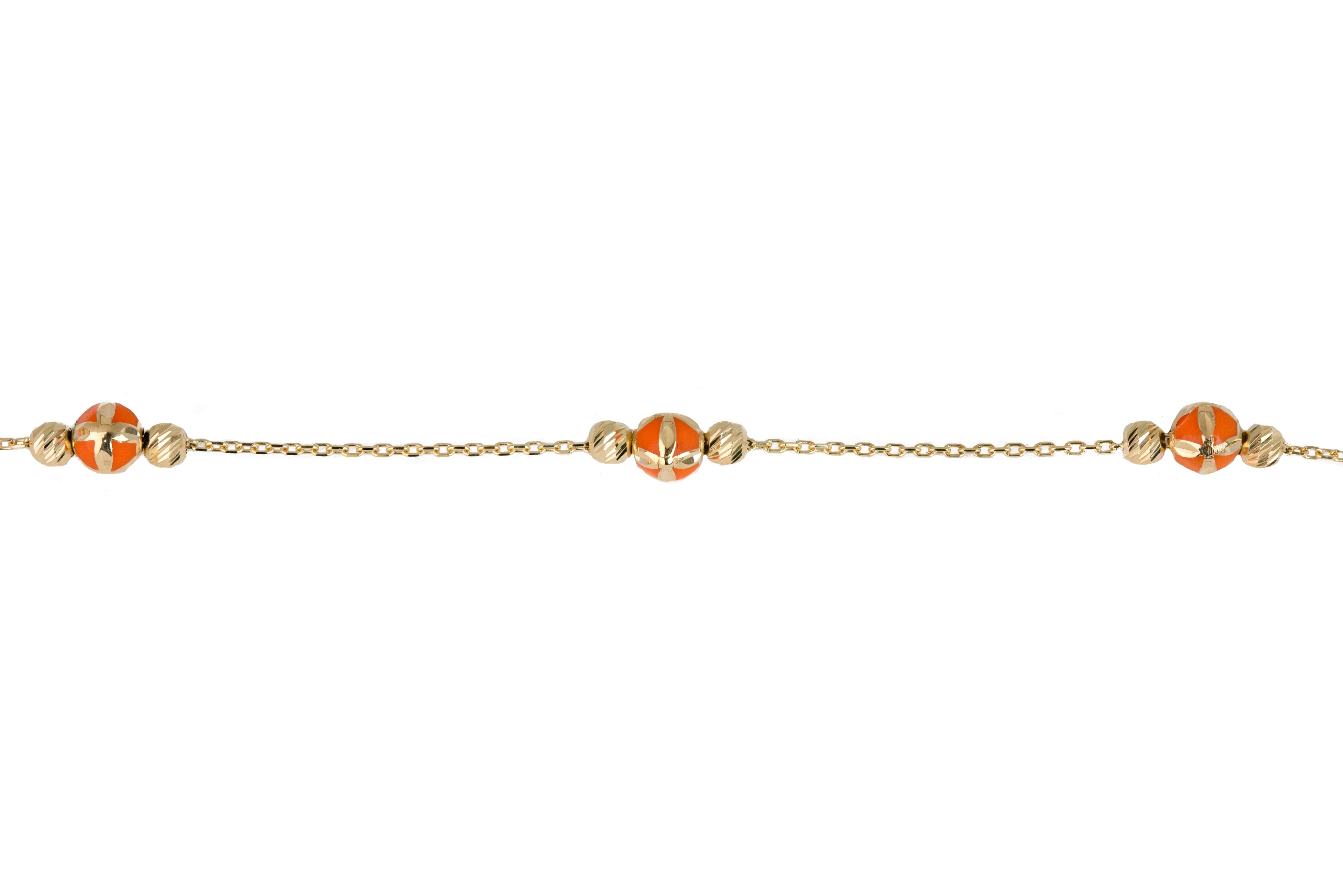 14K Goldarmband Orange emailliert und Dorica Sammlermodell Armband im Zustand „Neu“ im Angebot in ISTANBUL, TR
