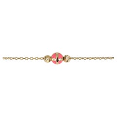 14k Gold Bracelet Pink Enameled and Dorica Collected Model Bracelet