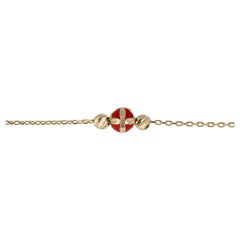Bracelet en or 14 carats émaillé rouge et bracelet de collection Dorica