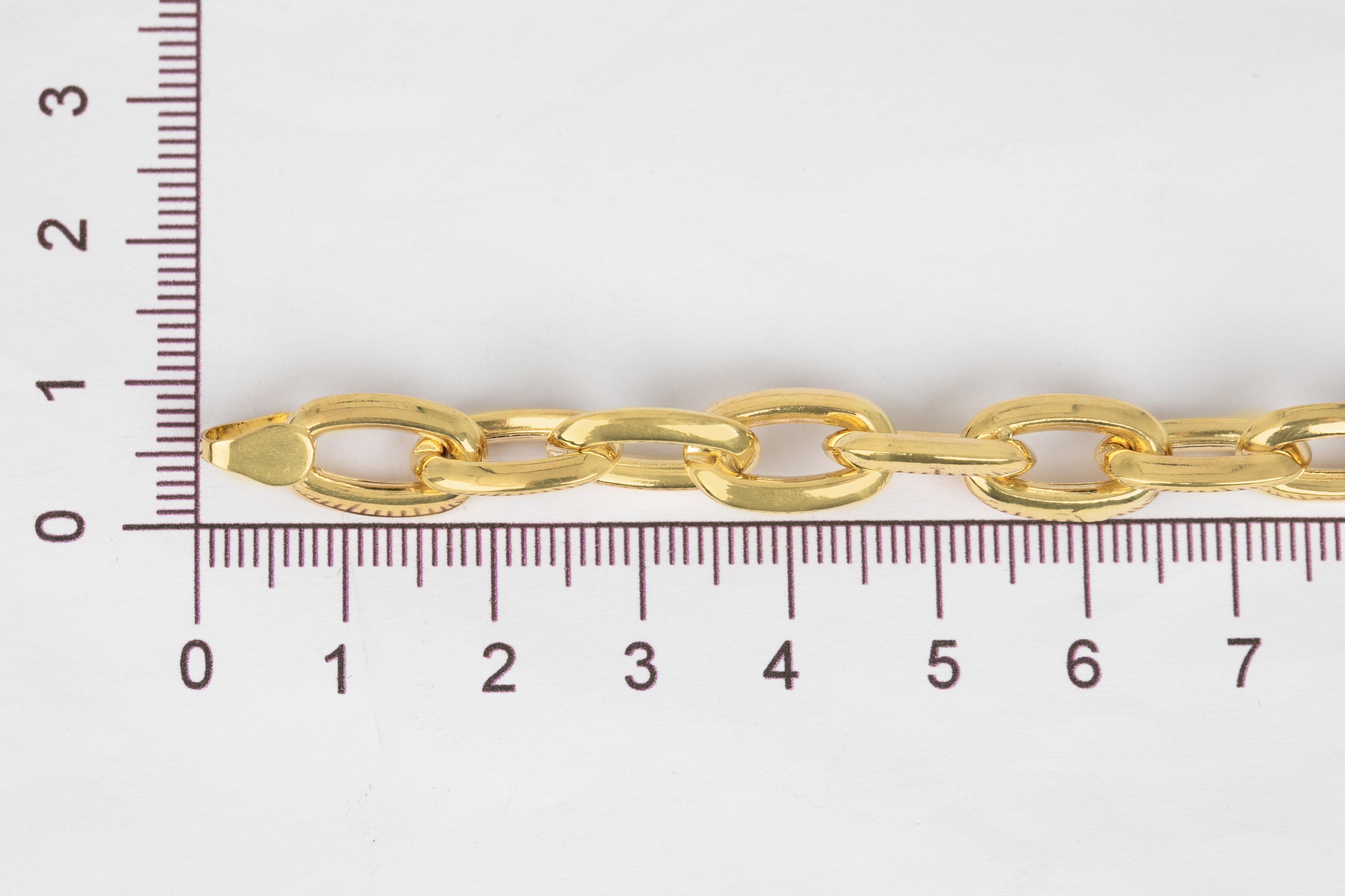 14k Gold Bracelet Ring Paper Clip Chain Model Bracelet For Sale 6