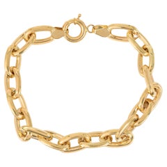 14k Gold Bracelet Ring Paper Clip Chain Model Bracelet