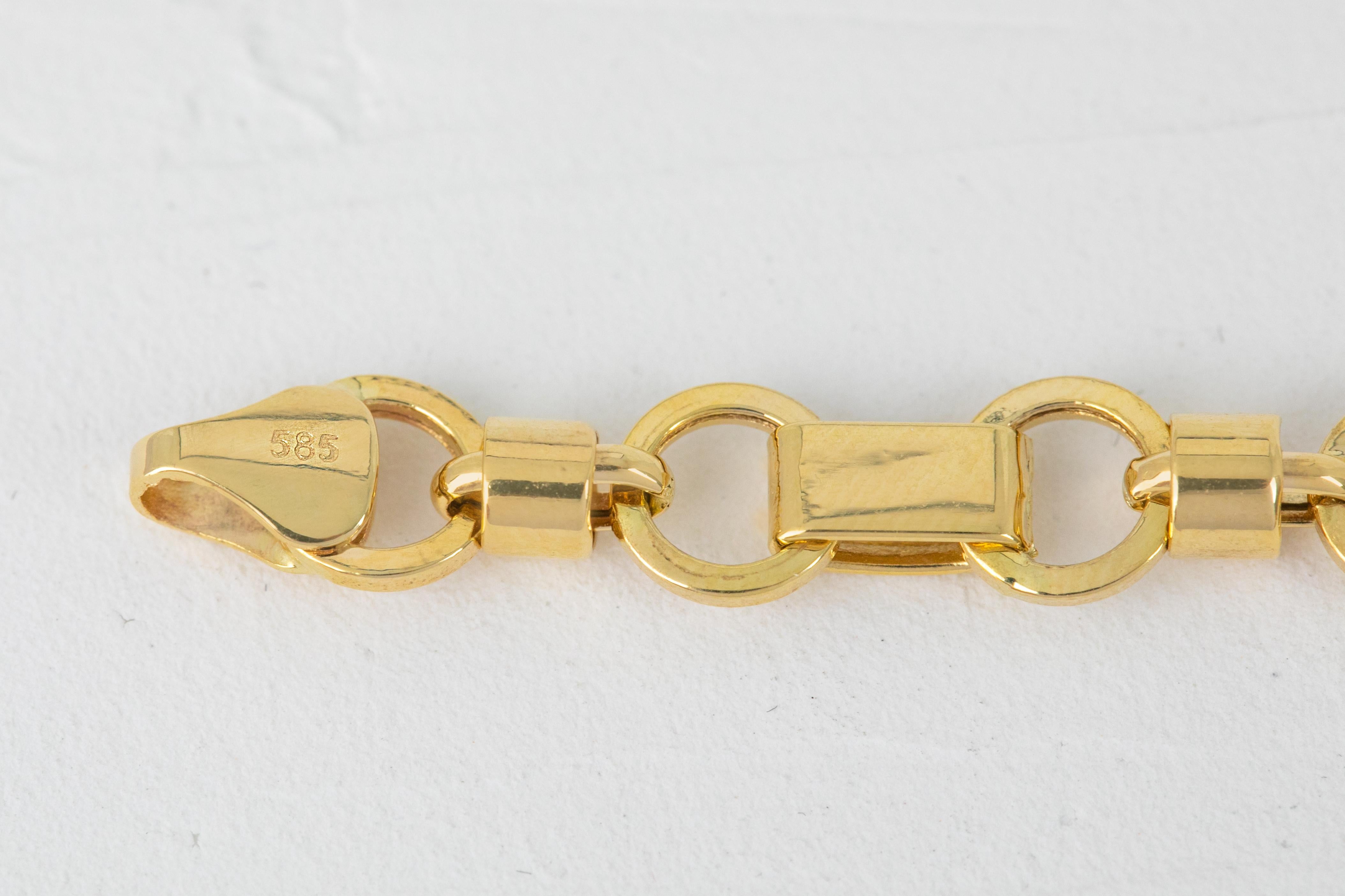14k Gold Bracelet Ringed New Model New Trend Bracelet For Sale 2