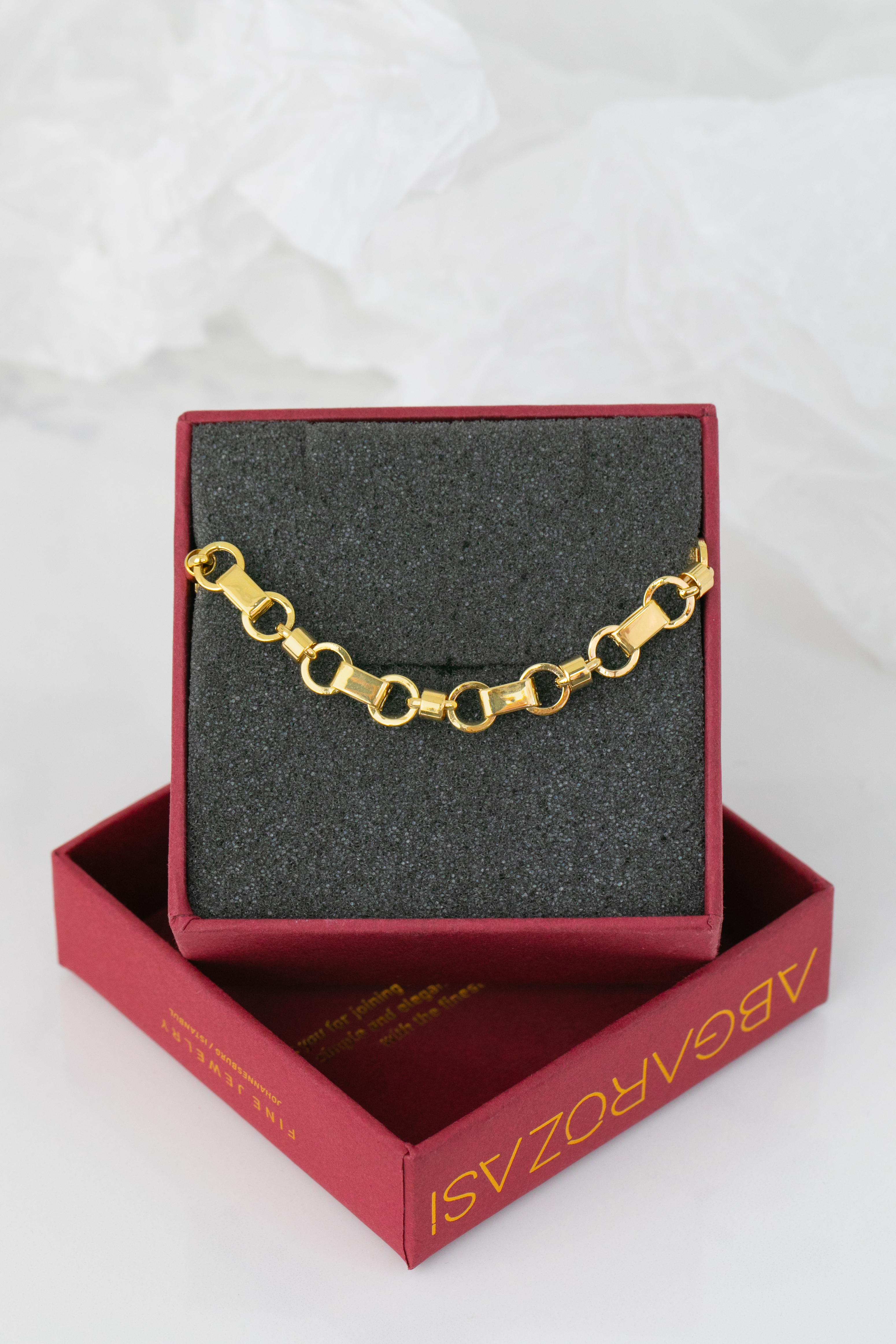 14k Gold Bracelet Ringed New Model New Trend Bracelet For Sale 3