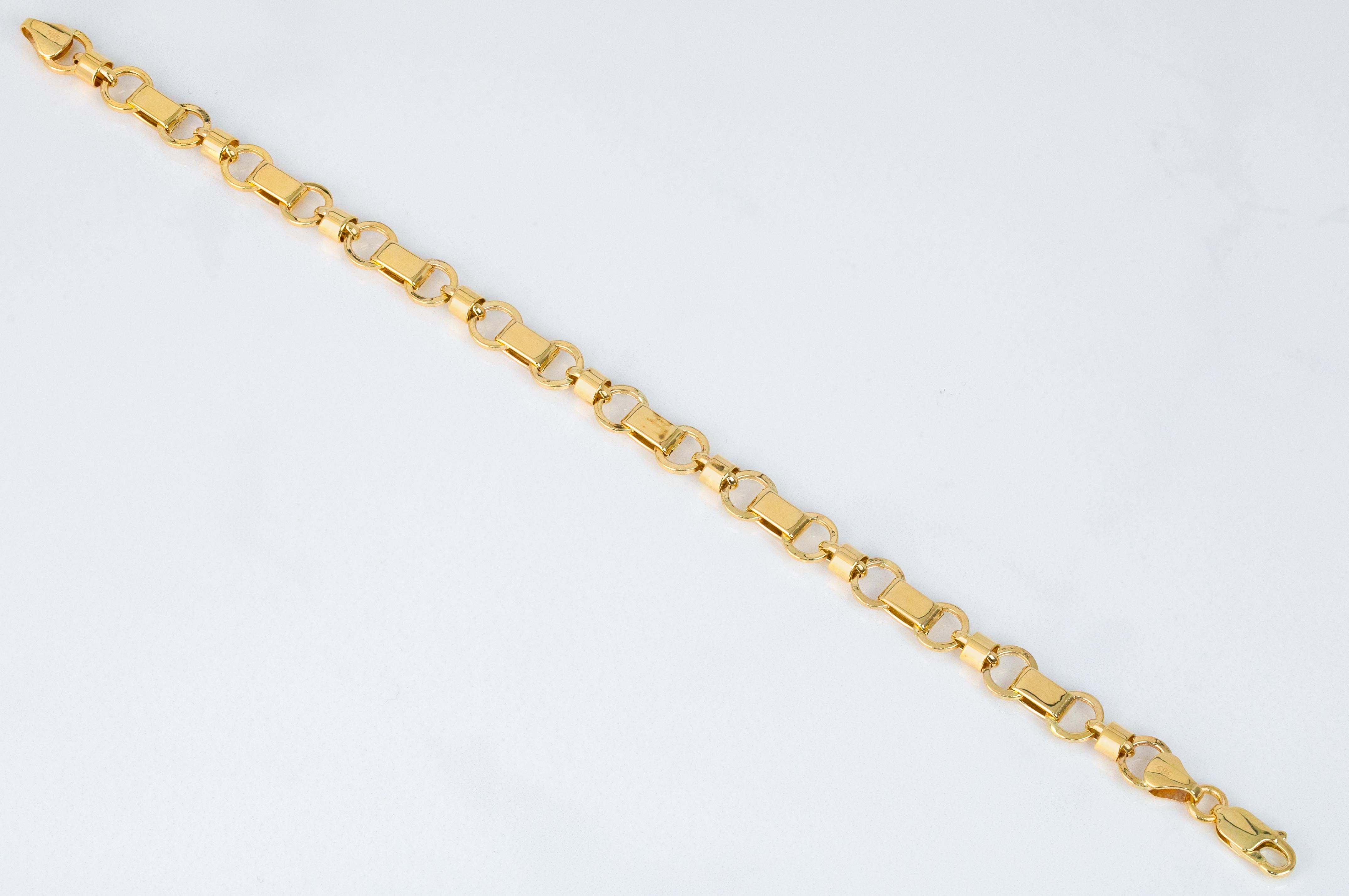 14k Gold Bracelet Ringed New Model New Trend Bracelet In New Condition For Sale In ISTANBUL, TR