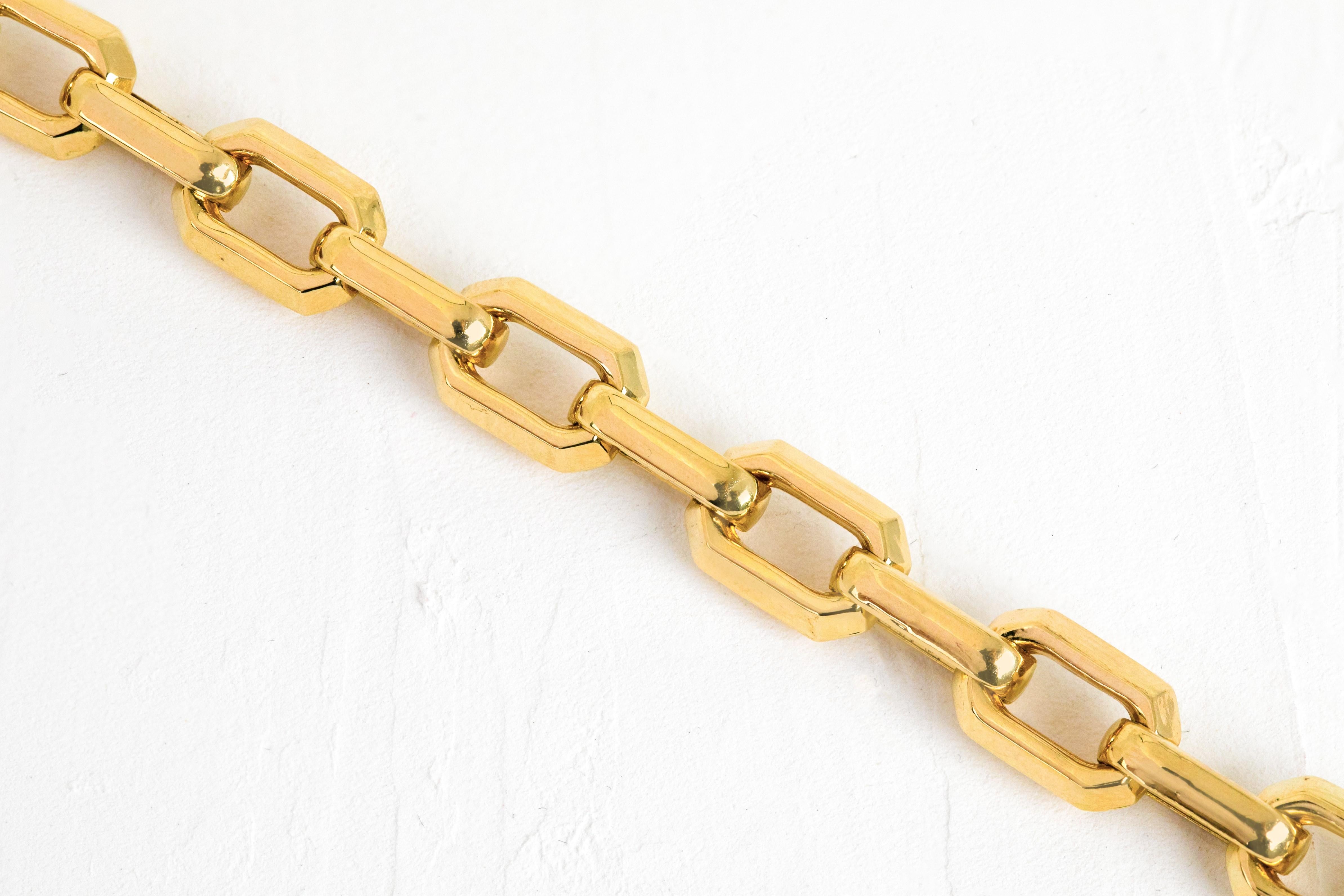 14K Gold Bracelet Shaved Forse Model Chain Bracelets en vente 1