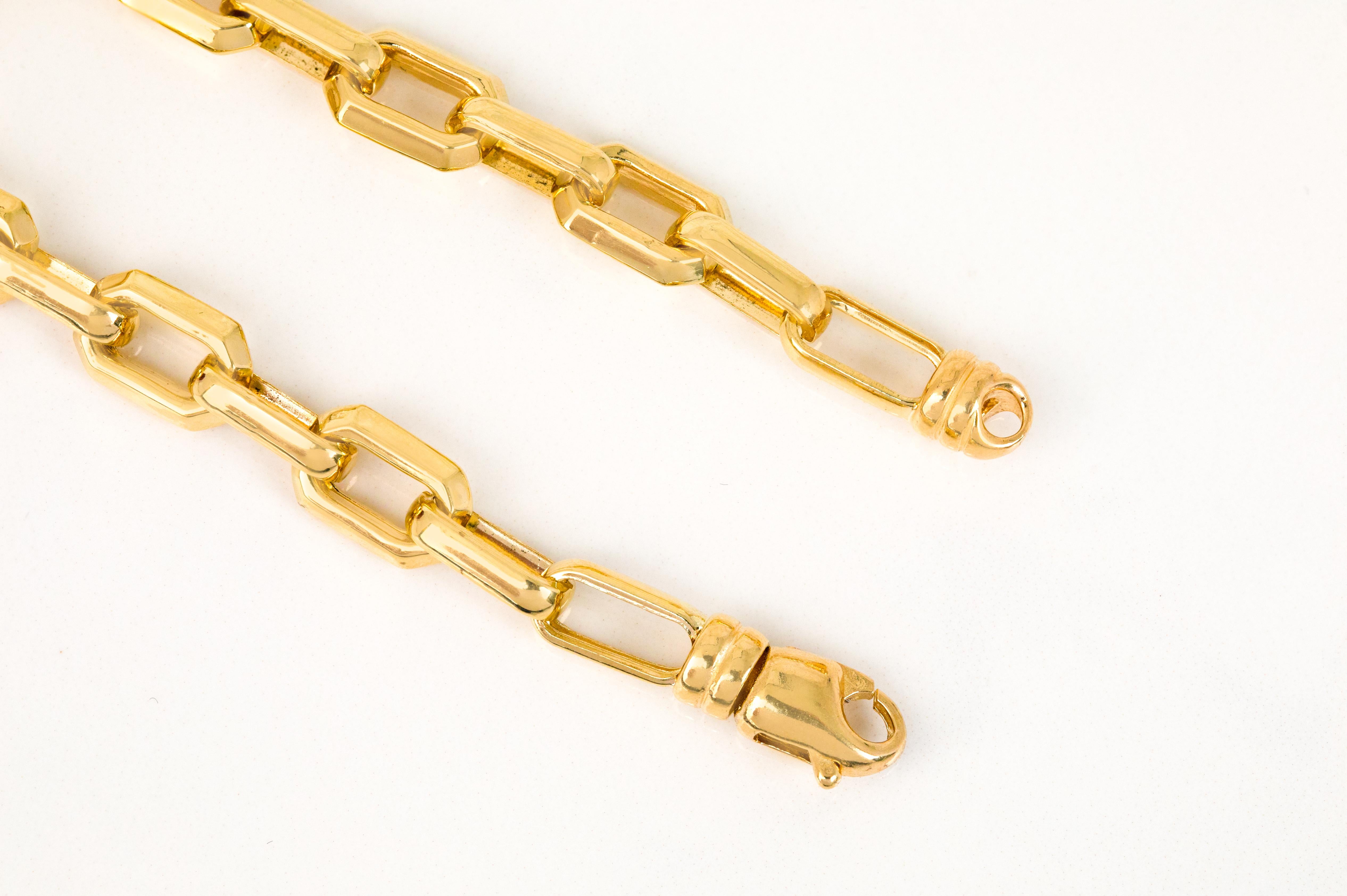  14K Gold Bracelet Shaved Forse Model Chain Bracelets en vente 2