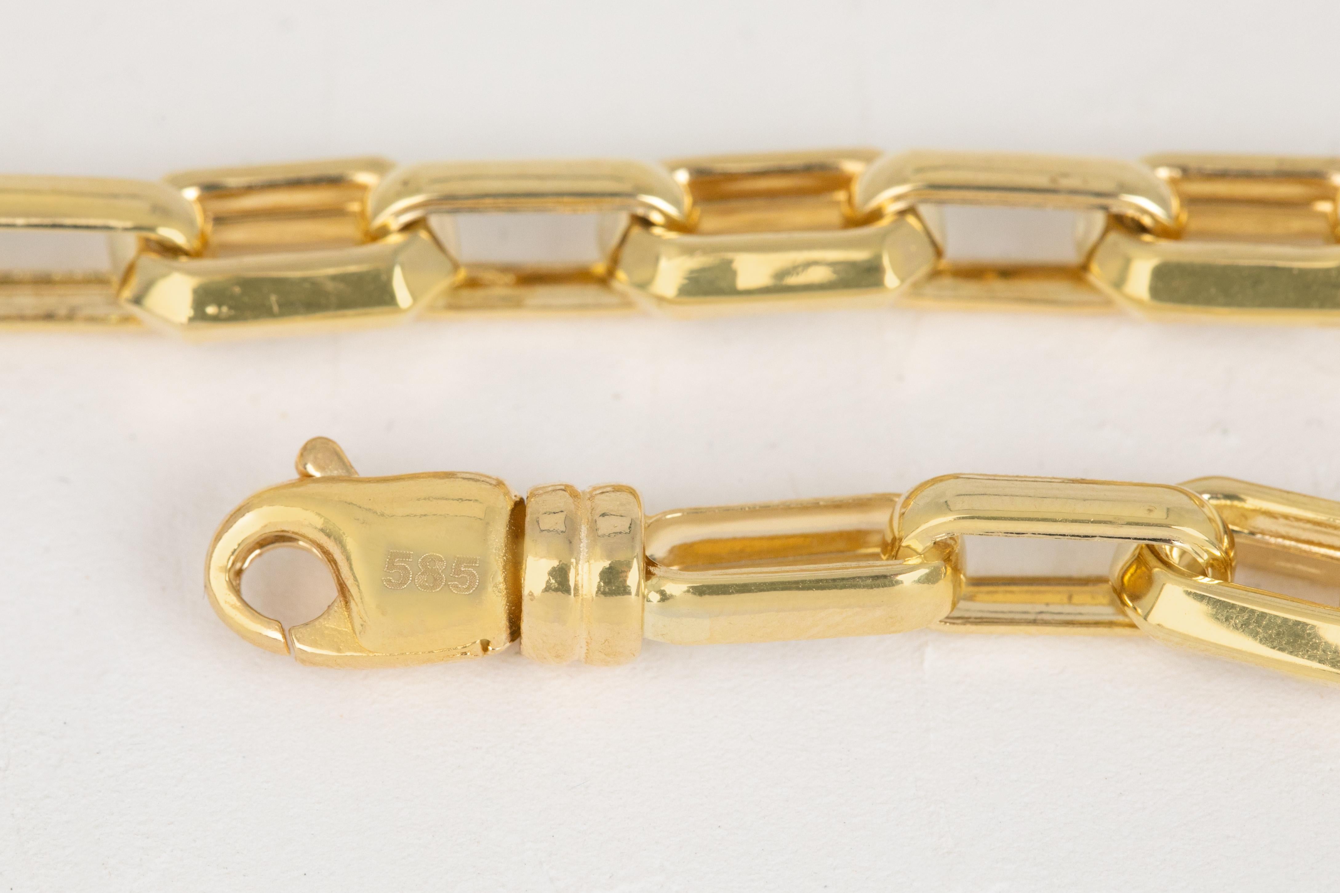  14K Gold Bracelet Shaved Forse Model Chain Bracelets en vente 3