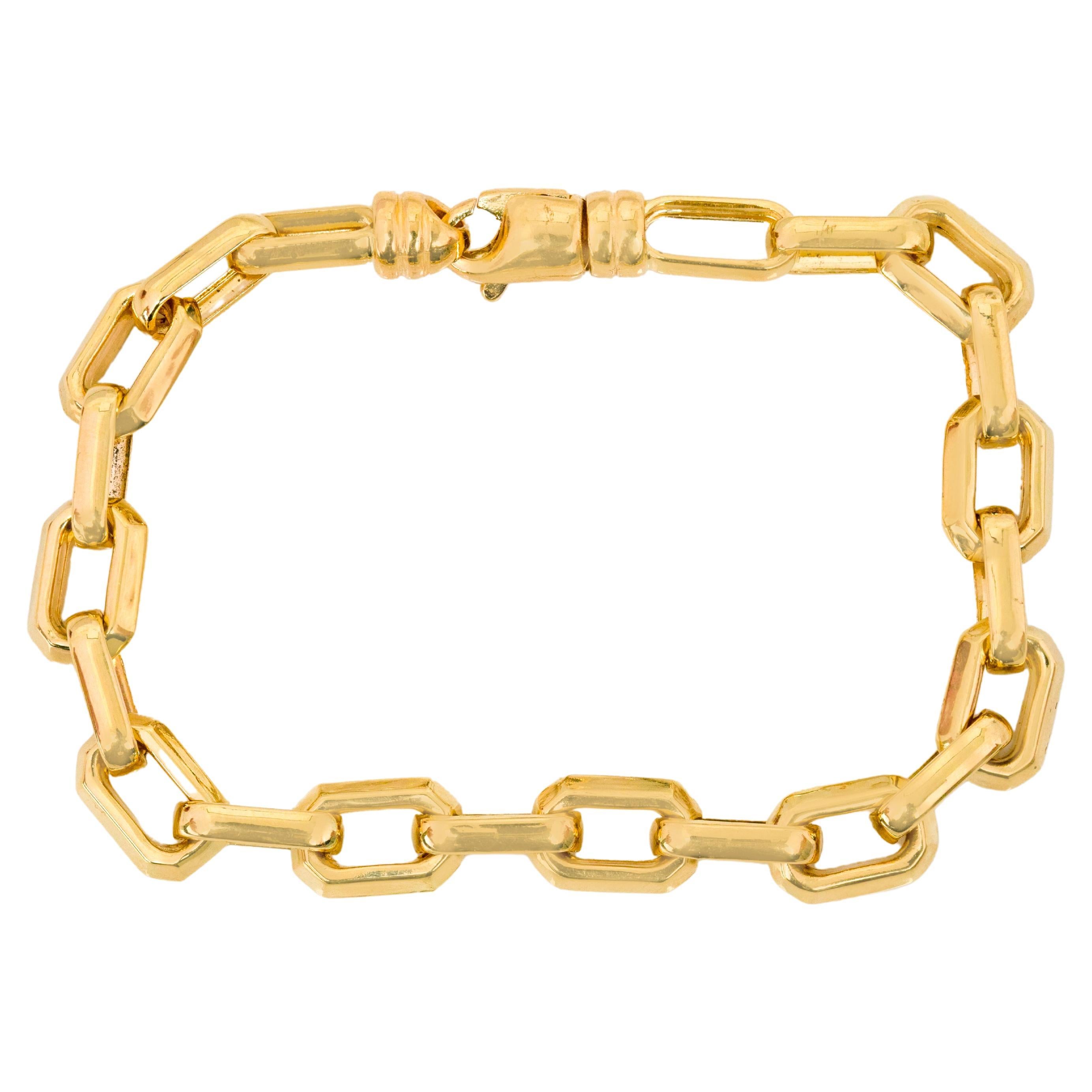  14K Gold Bracelet Shaved Forse Model Chain Bracelets en vente