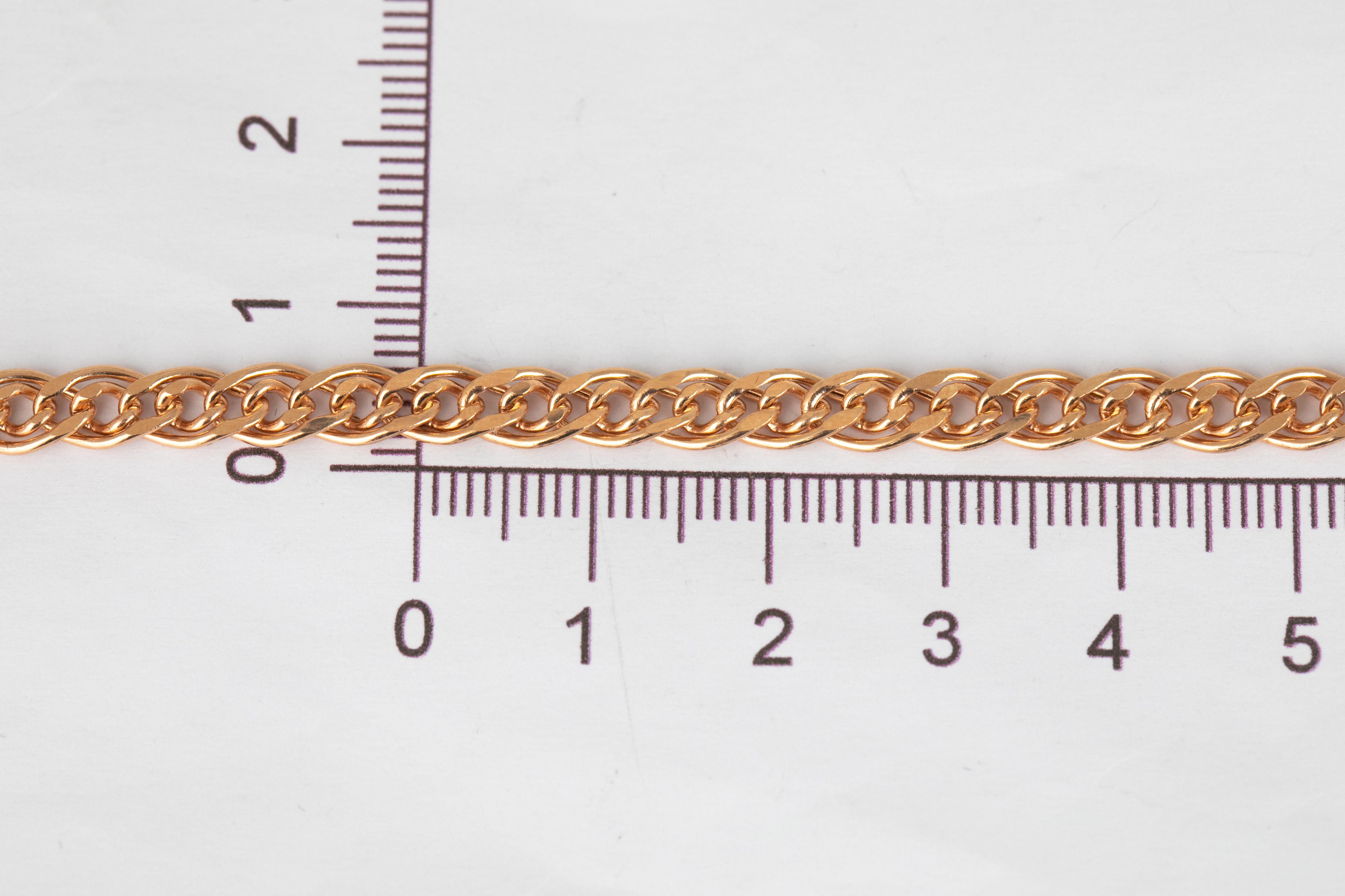 Bracelet en or 14K Bracelet en chaîne épaisse en vente 1