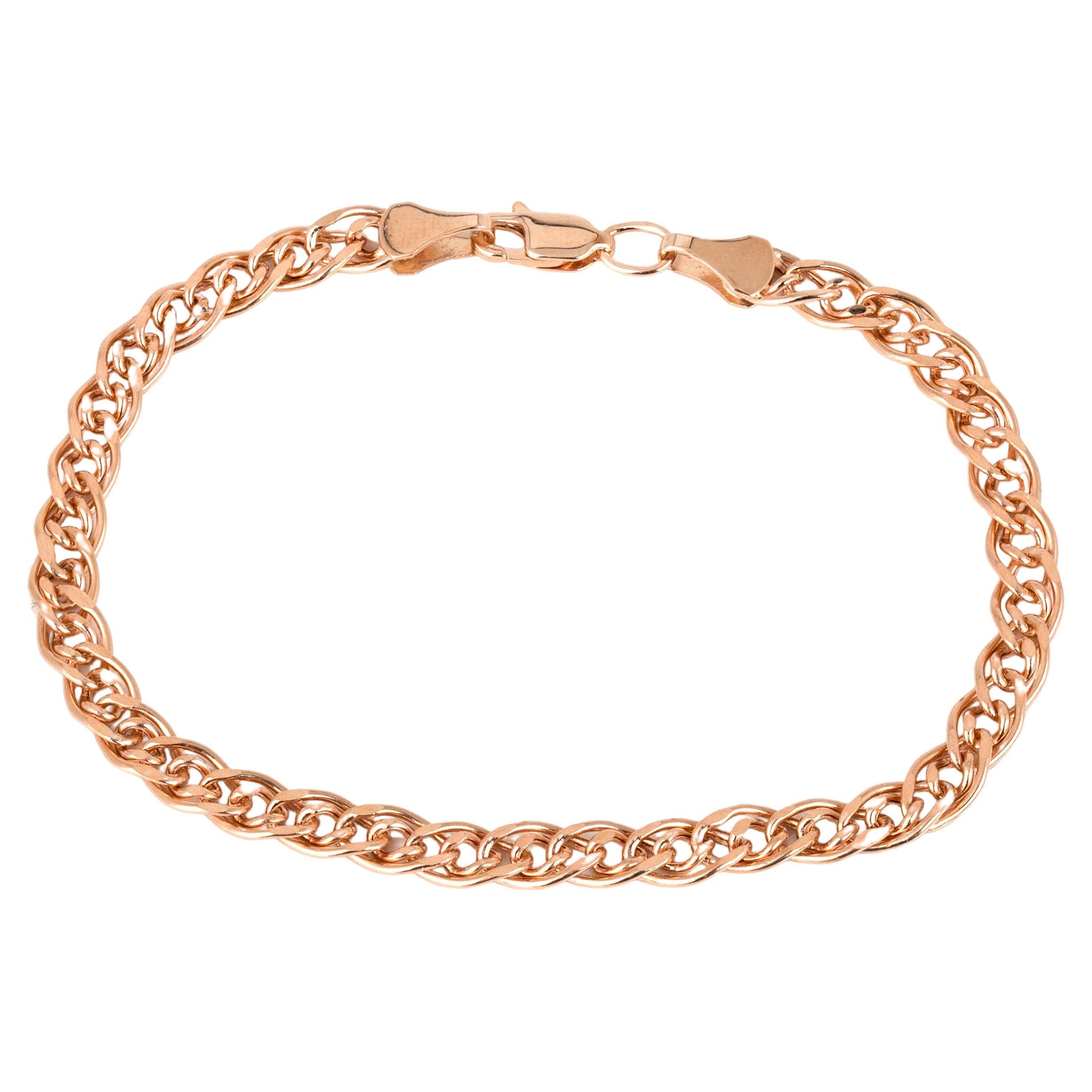14k Gold Bracelet Thick Chain Bracelet For Sale