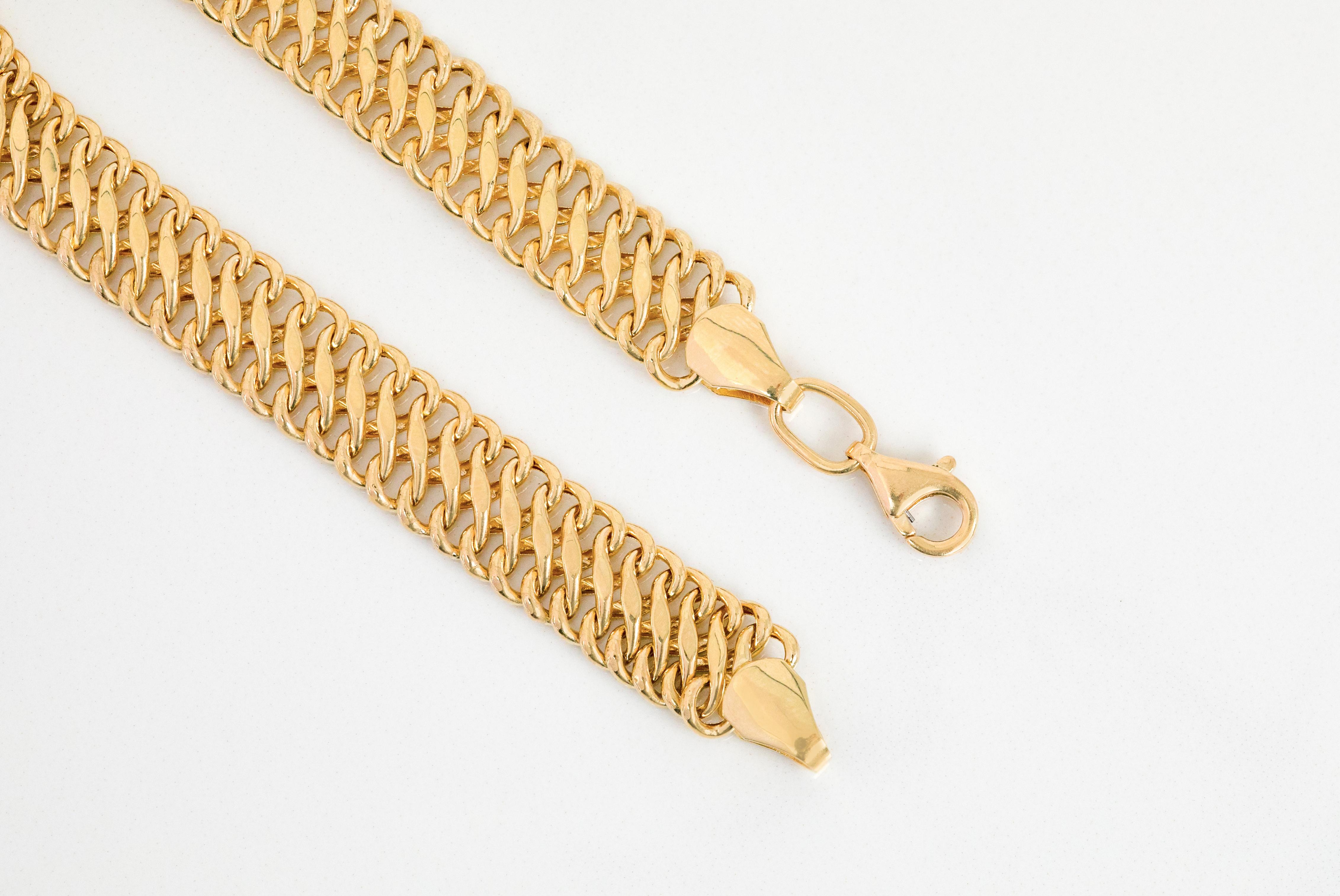 Bracelet en or 14 carats avec chaîne modèle Vienne en vente 5