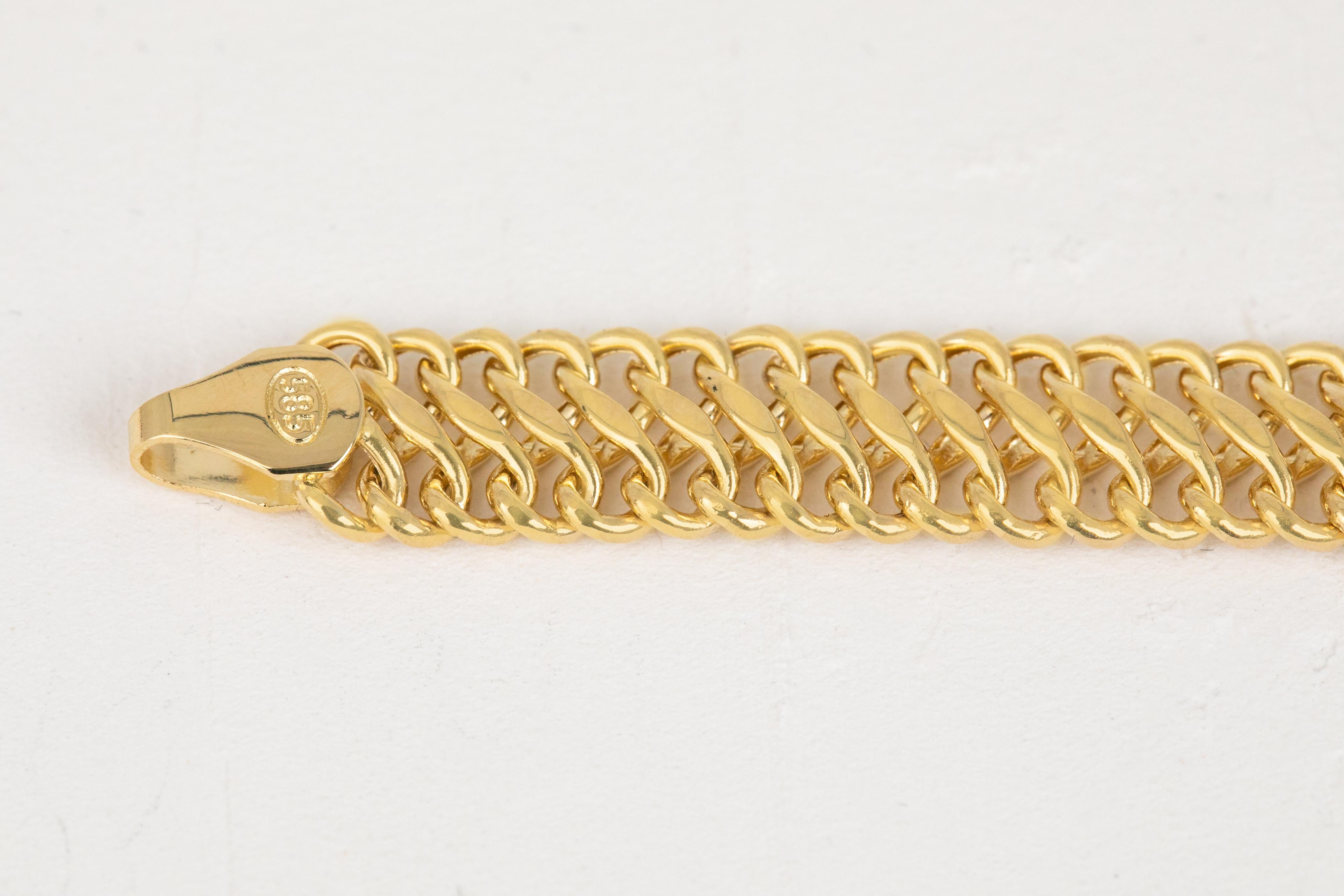Bracelet en or 14 carats avec chaîne modèle Vienne en vente 4