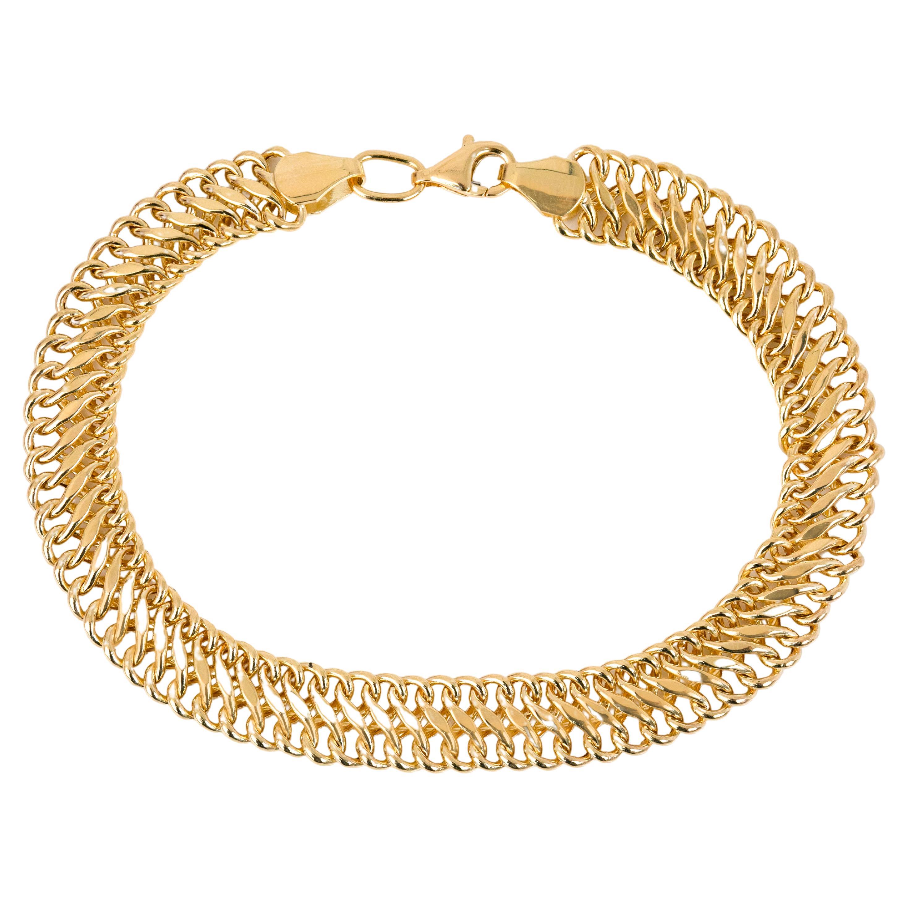 Bracelet en or 14 carats avec chaîne modèle Vienne en vente