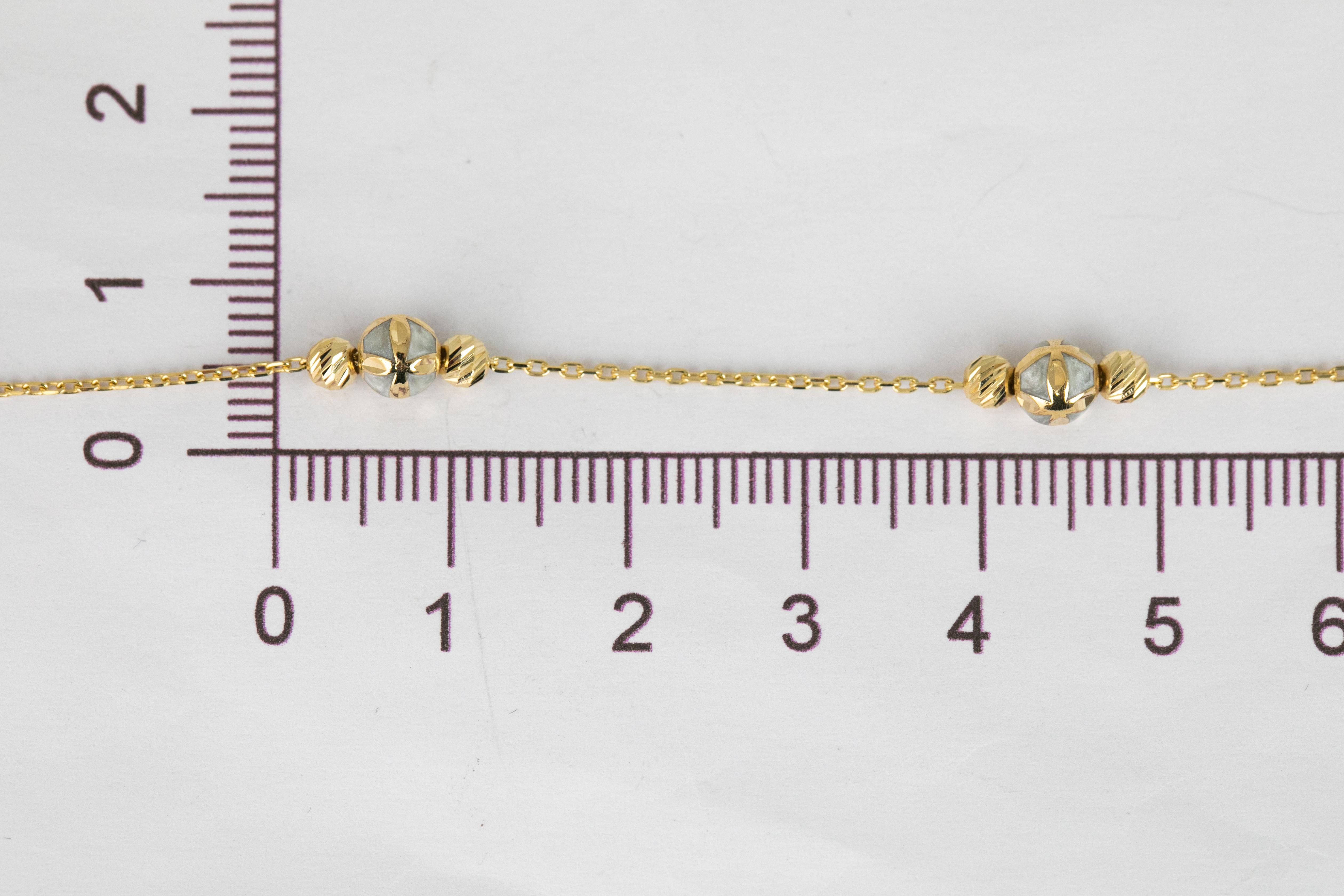 14k Gold Bracelet White Enameled and Dorica Collected Model Bracelet 5