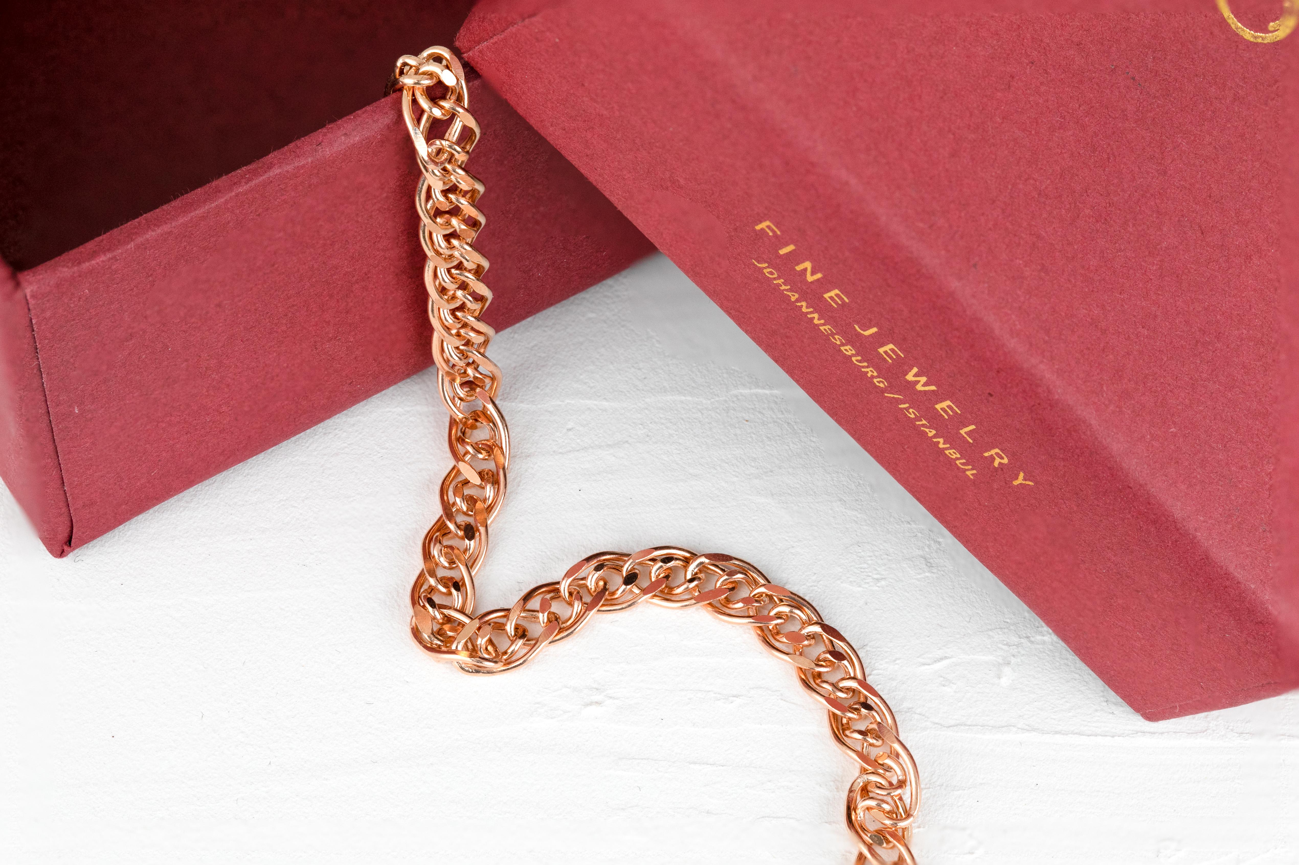 14K Goldarmband mit kühner Kette, 14k Goldkette Armband (Zeitgenössisch)